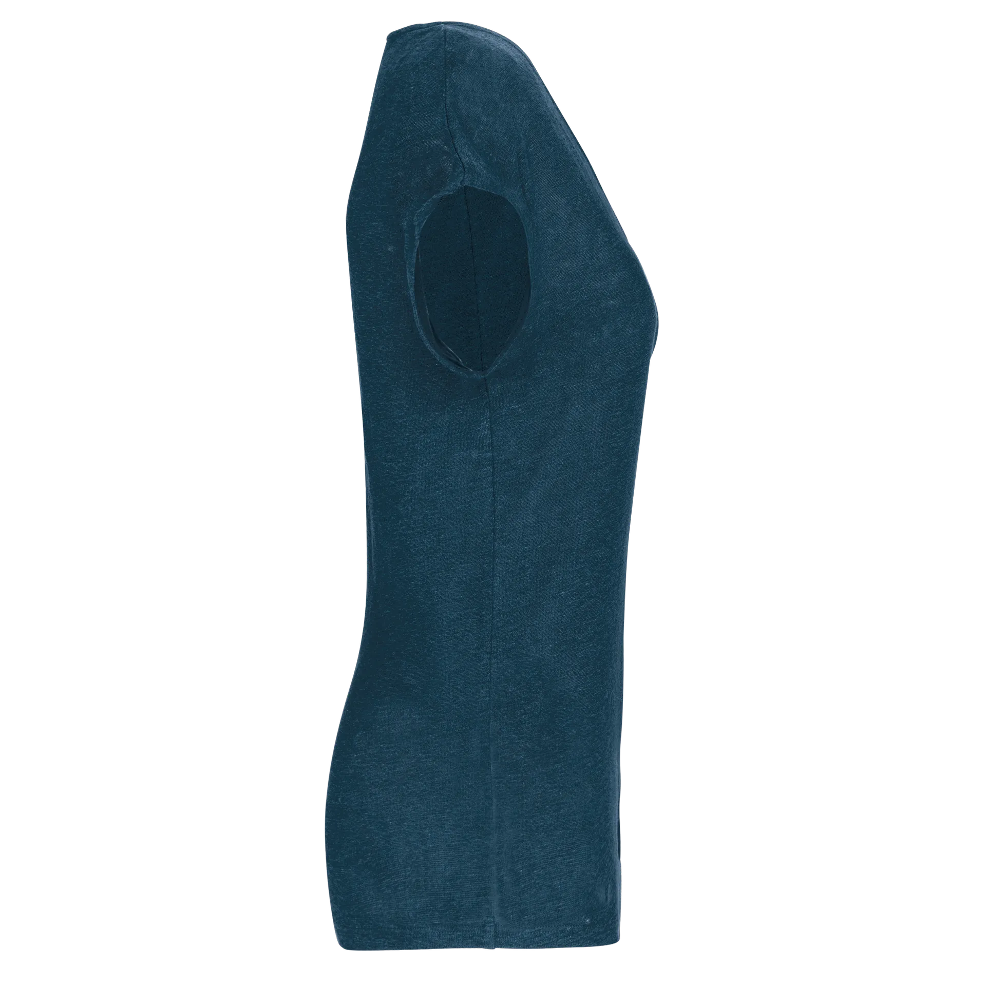 Damen-T-Shirt aus Leinen mit V-Ausschnitt