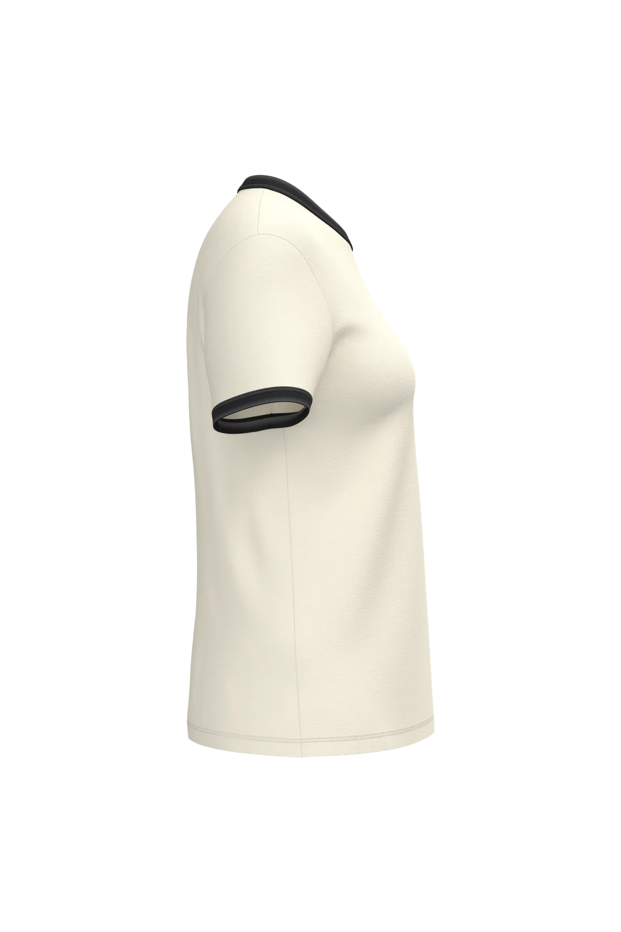 Umweltfreundliches Ringer-T-Shirt mit kontrastierenden Kanten, verwaschener Effekt, Damen