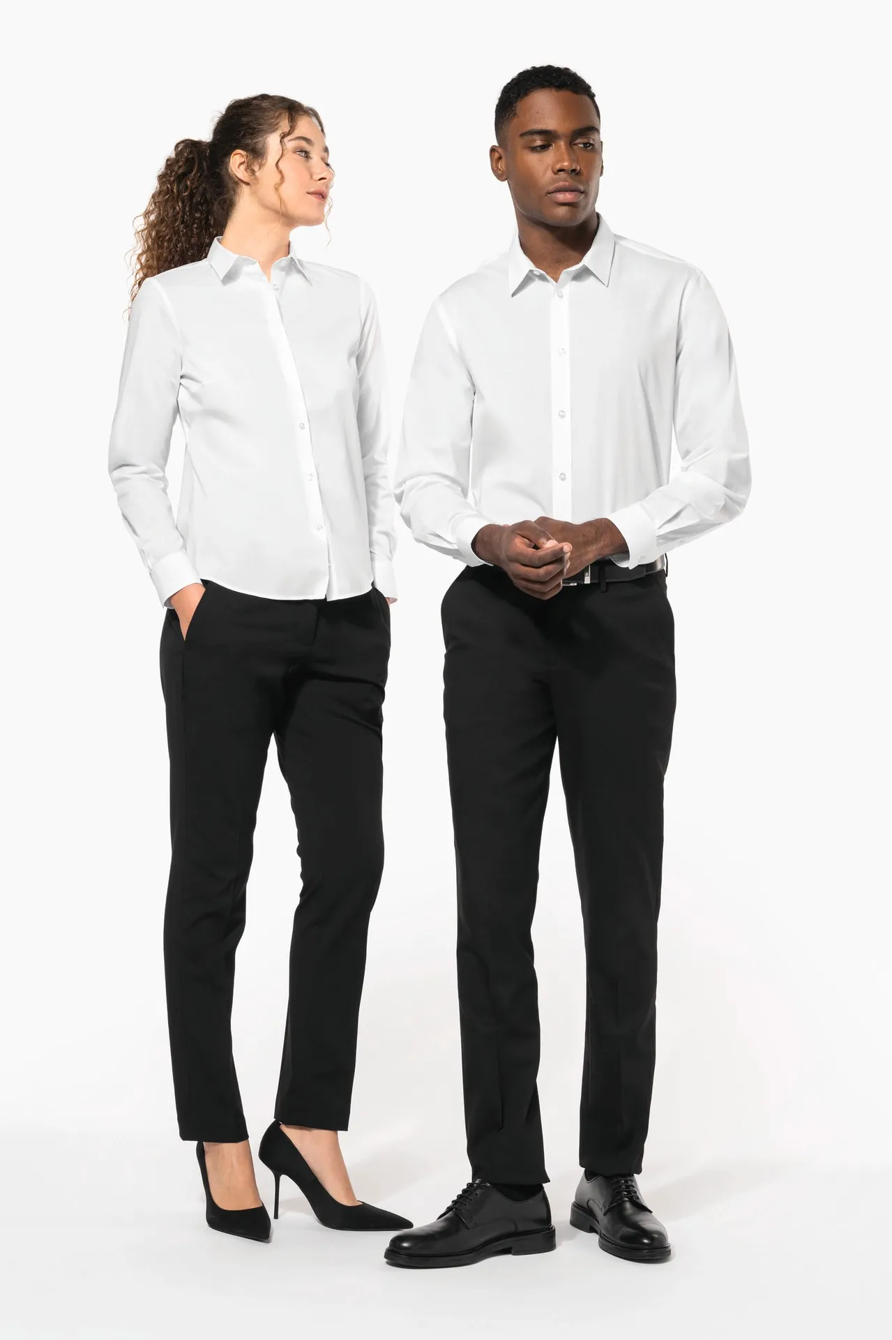 Popeline-Hemd Baumwollpolyester pflegeleicht für Damen