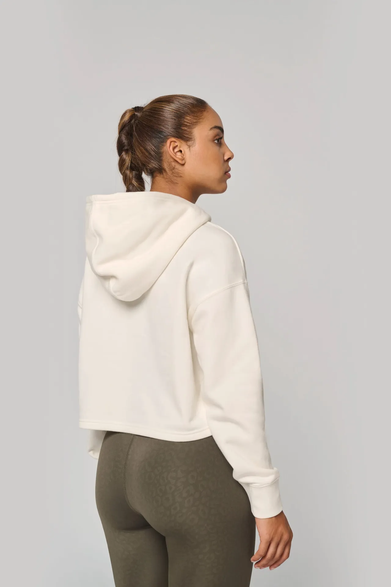 Damen Cropped-Sweatshirt mit Kapuze