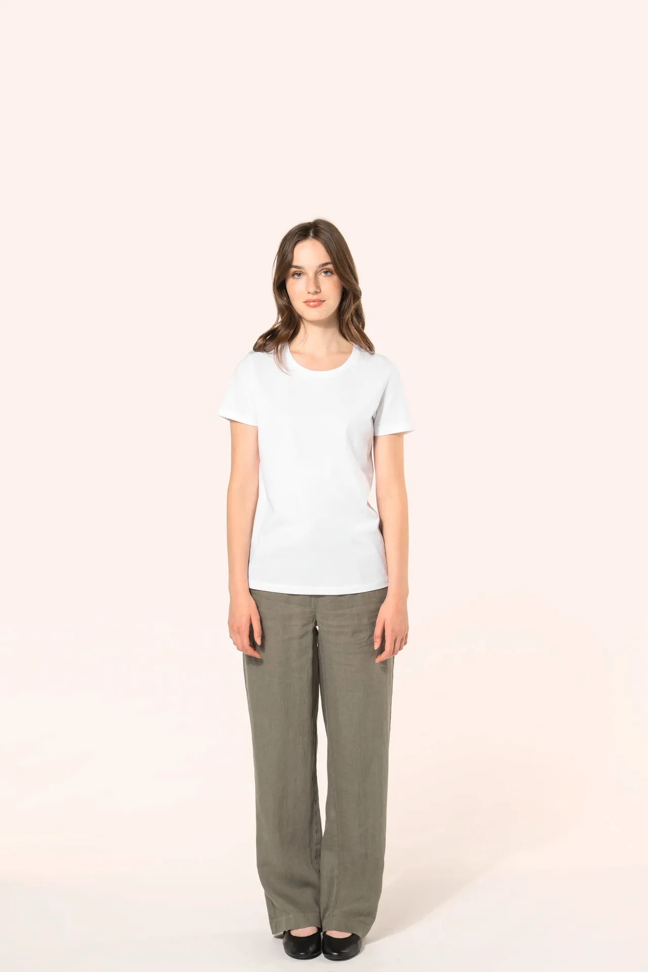 Supima® Damen-T-Shirt mit Rundhals ausschnitt und kurzen Ärmeln