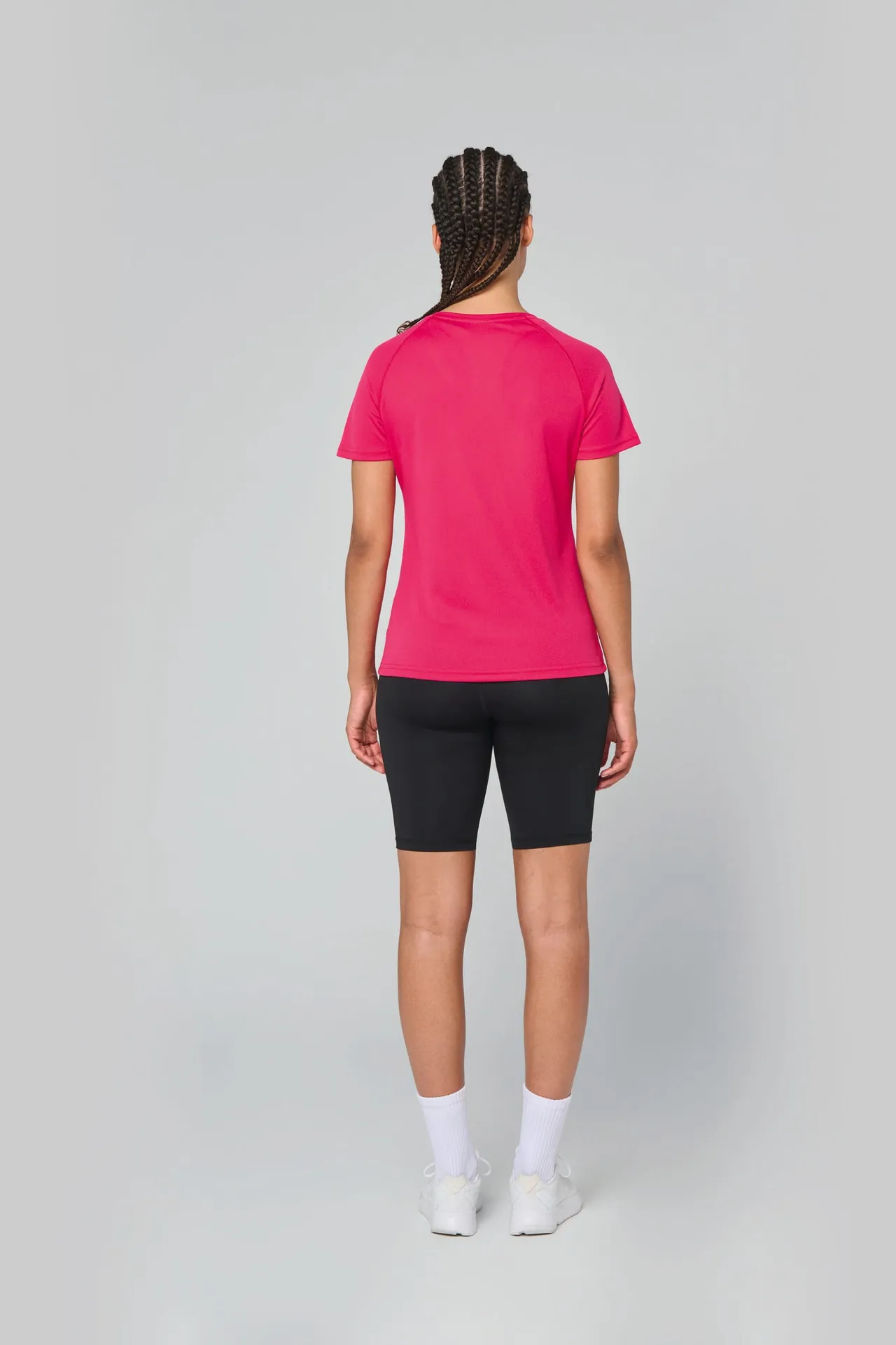 Damen Kurzarm-Sportshirt mit V-Ausschnitt