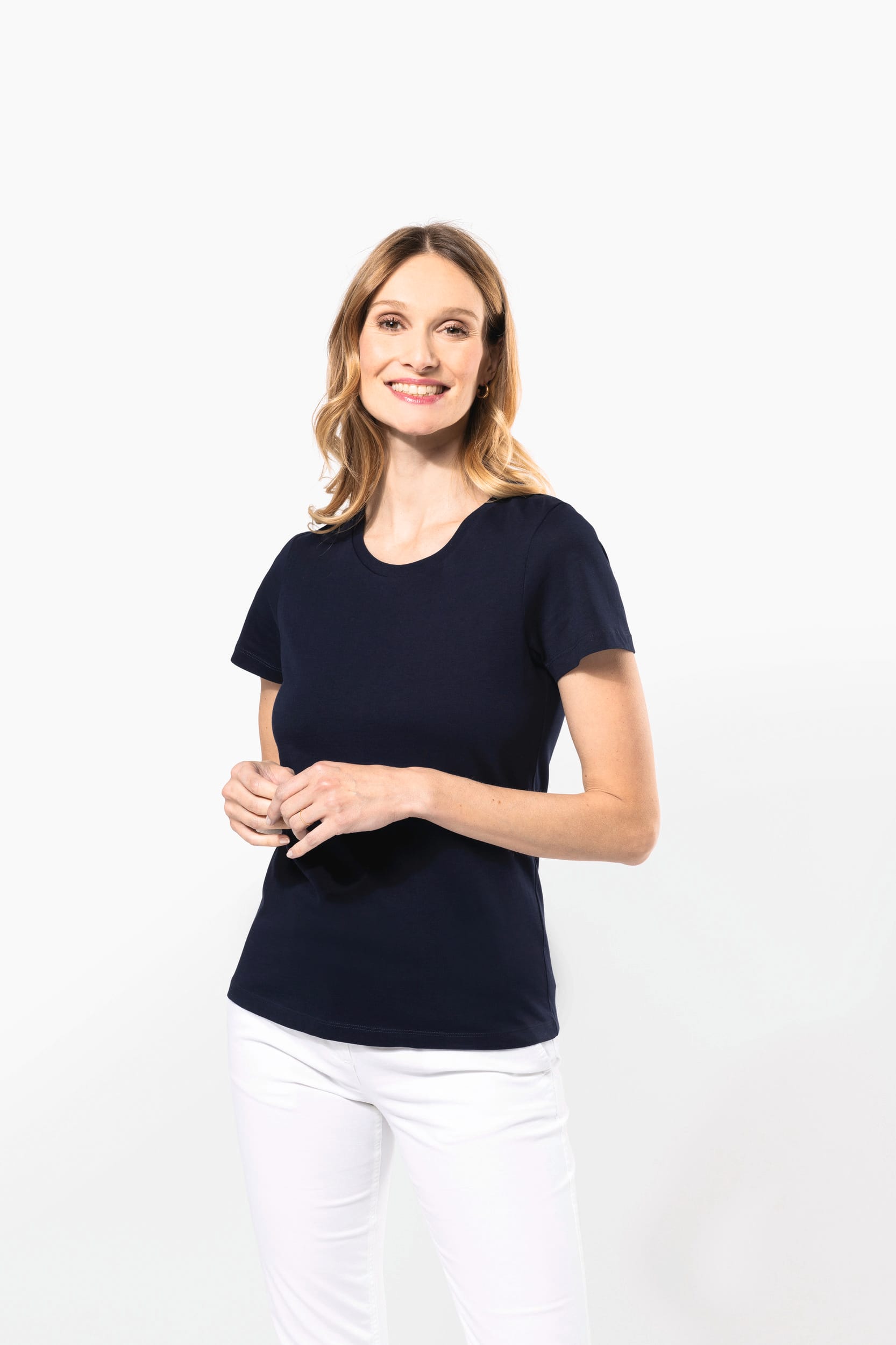 Supima® Damen-T-Shirt mit Rundhals ausschnitt und kurzen Ärmeln