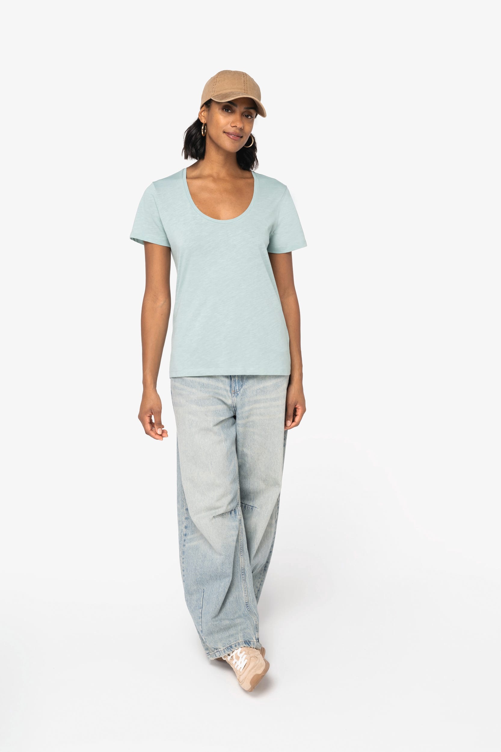 Umweltfreundliches Damen-Slub-T-Shirt Umweltfreundliches Damen-Slub-T-Shirt