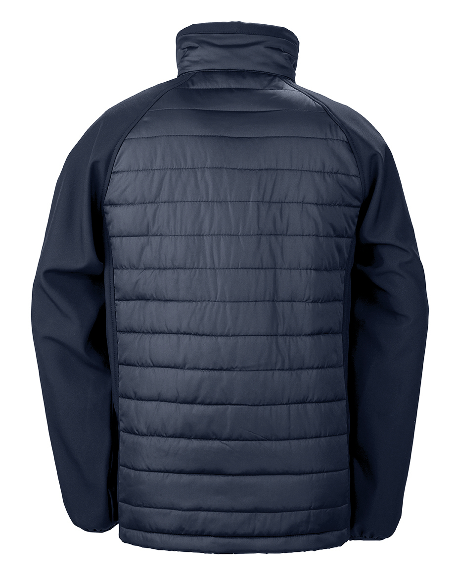 Black compass padded soft shell jacke