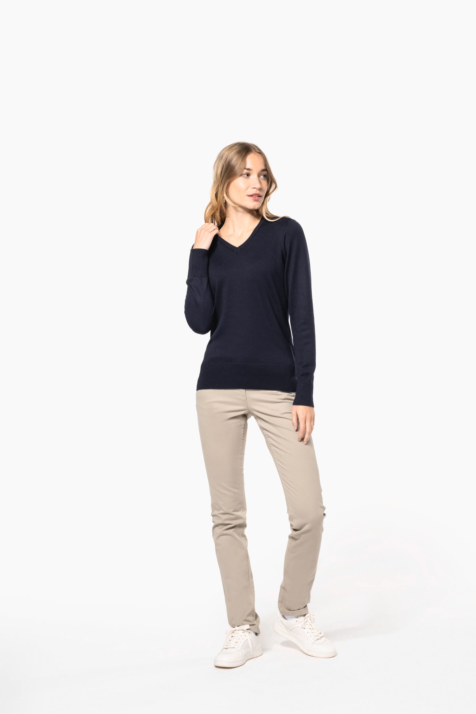 Damenpullover mit V-Ausschnitt