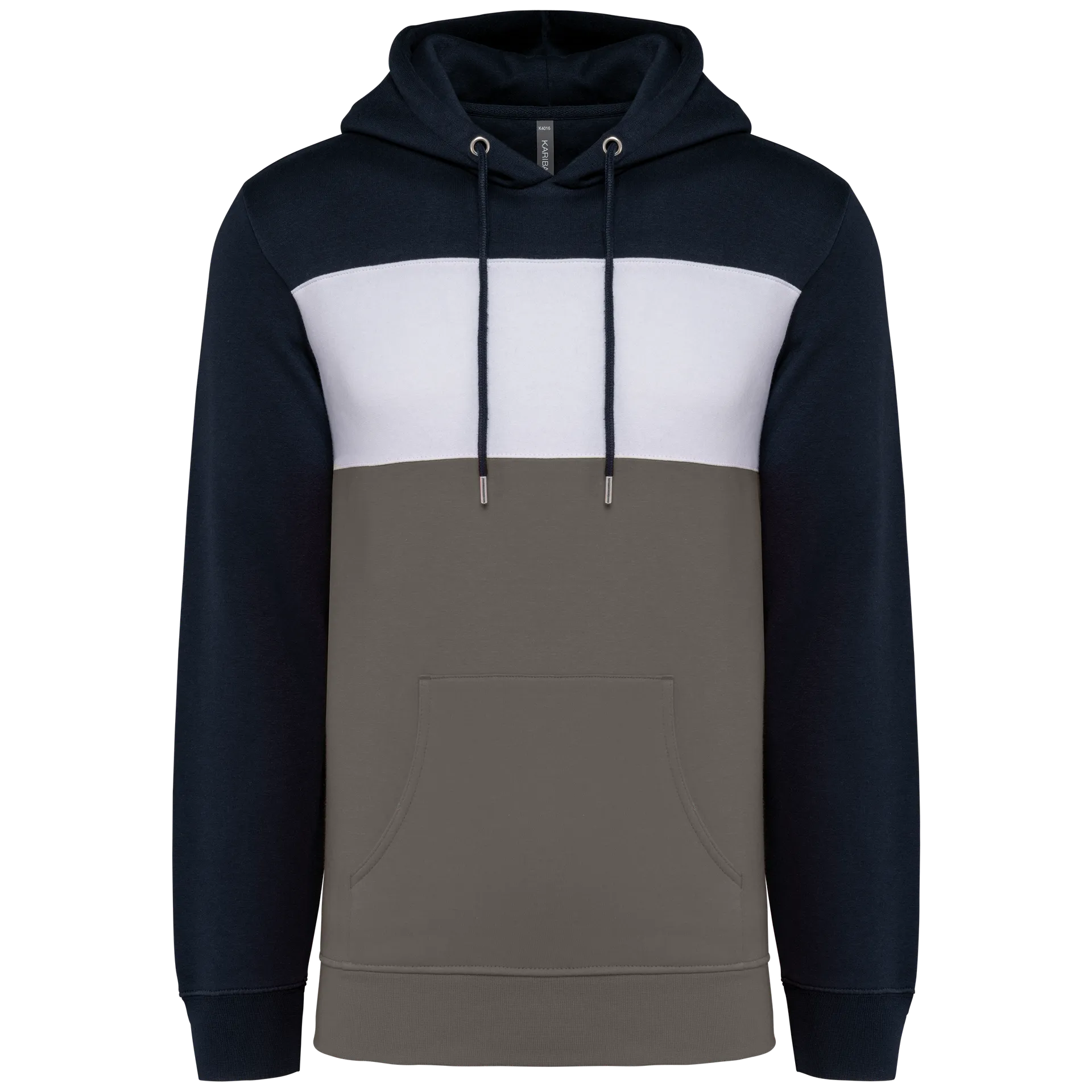Dreifarbiges Kapuzensweatshirt, Unisex