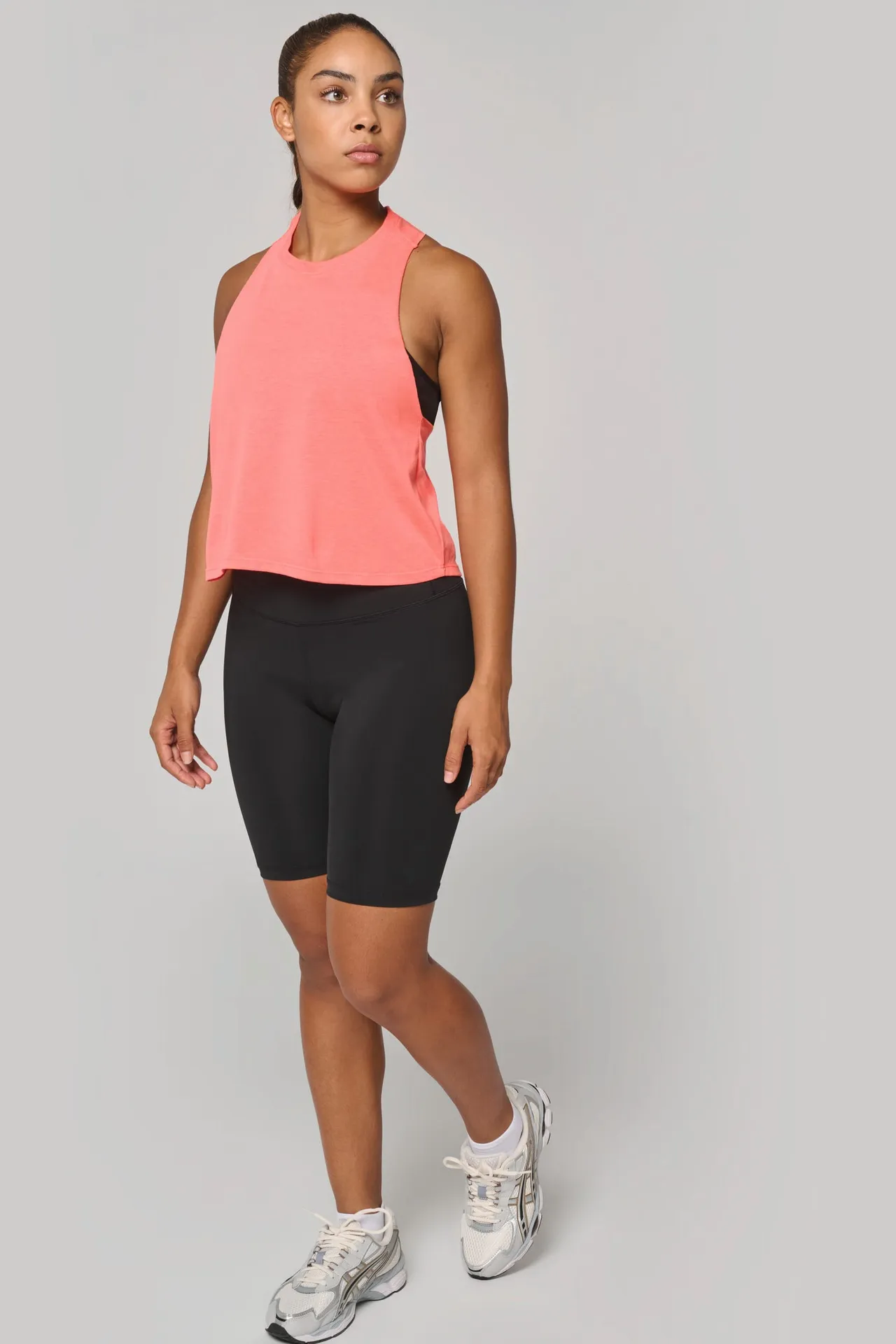 Damen Triblend Crop-Top