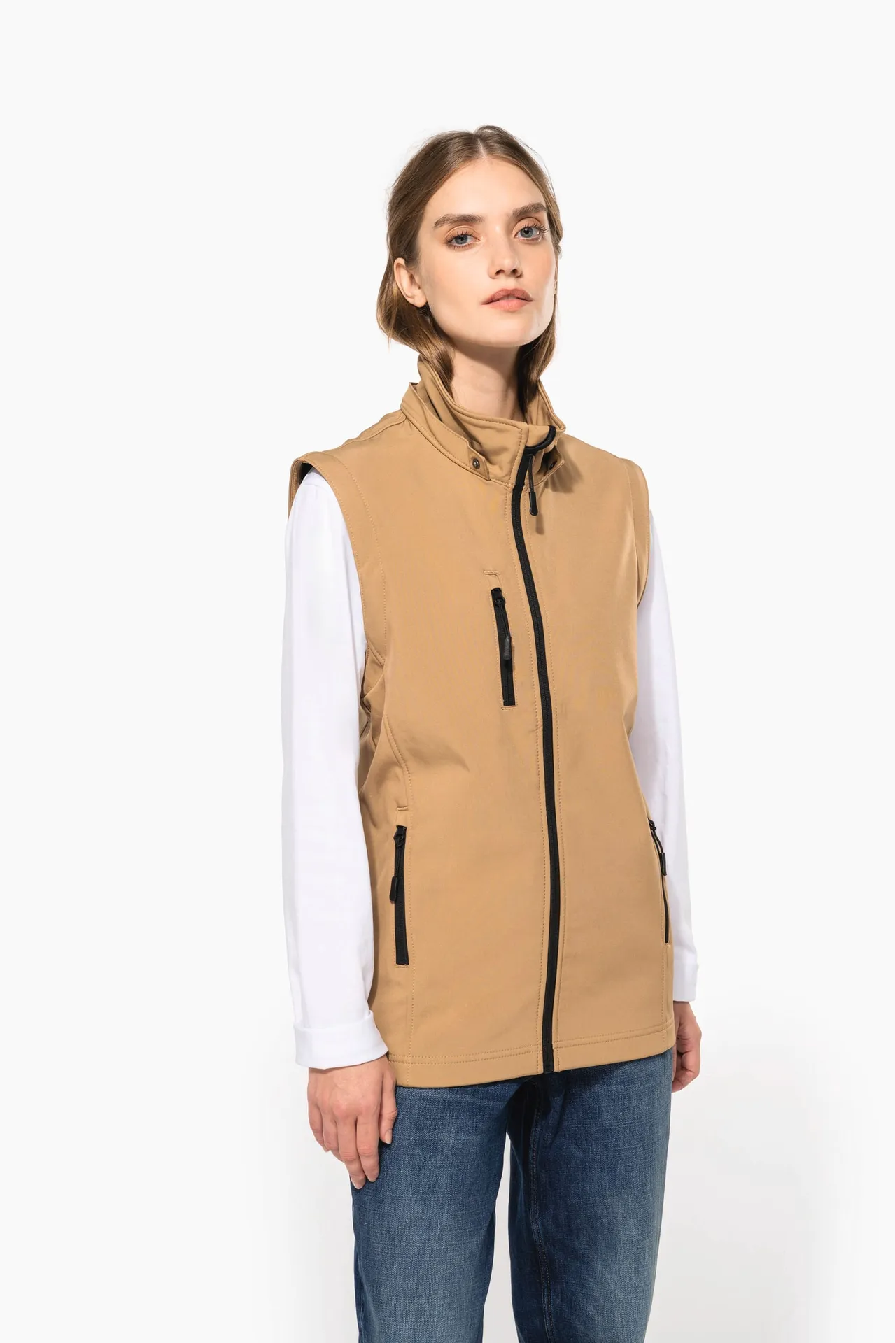 3-lagige Unisex-Softshell-Jacke mit Kapuze und abnehmbaren Ärmeln