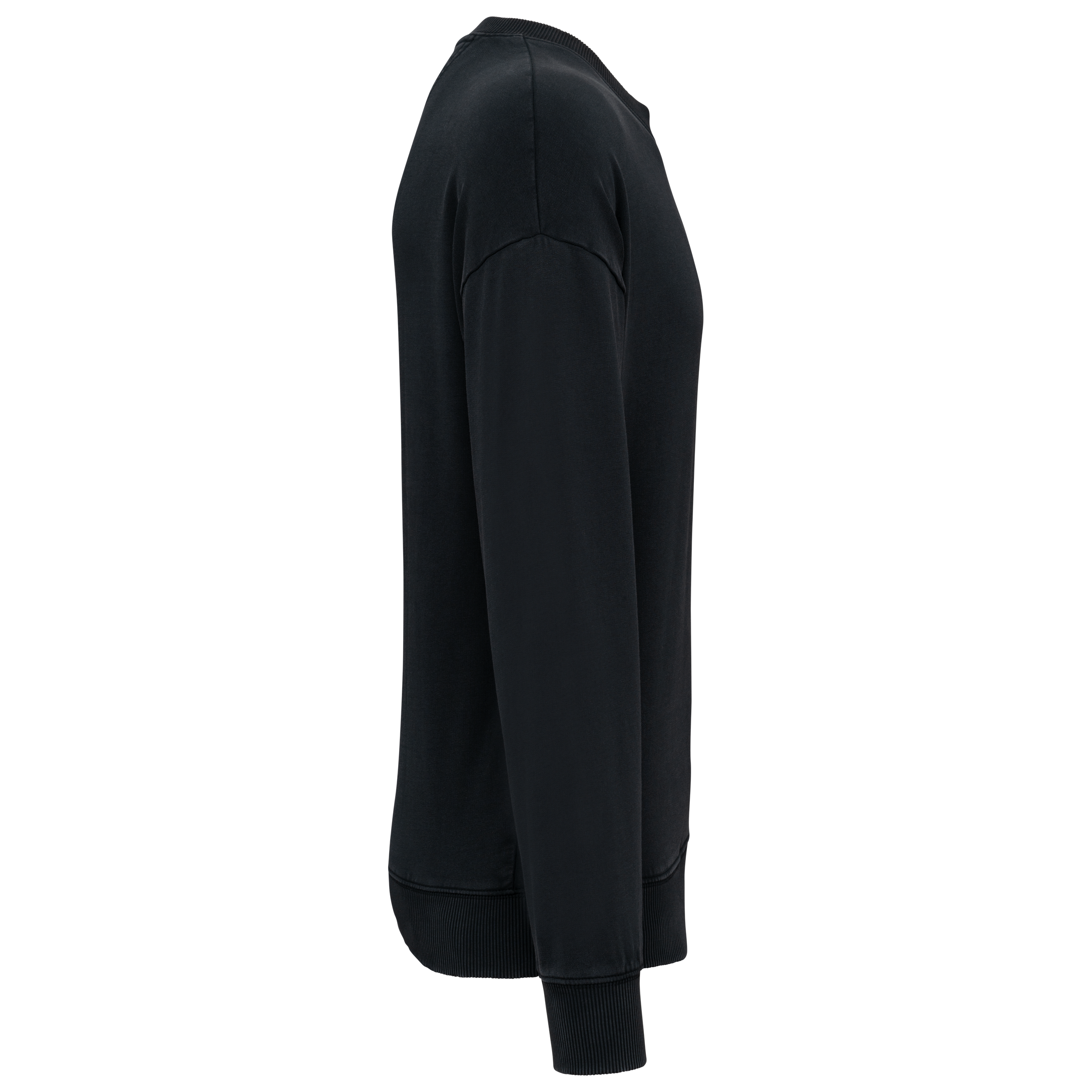 Ausgewaschenes umweltfreundliches Oversize Unisex-Sweatshirt mit Rundhalsausschnitt Ausgewaschenes umweltfreundliches Oversize Unisex-Sweatshirt mit Rundhalsausschnitt