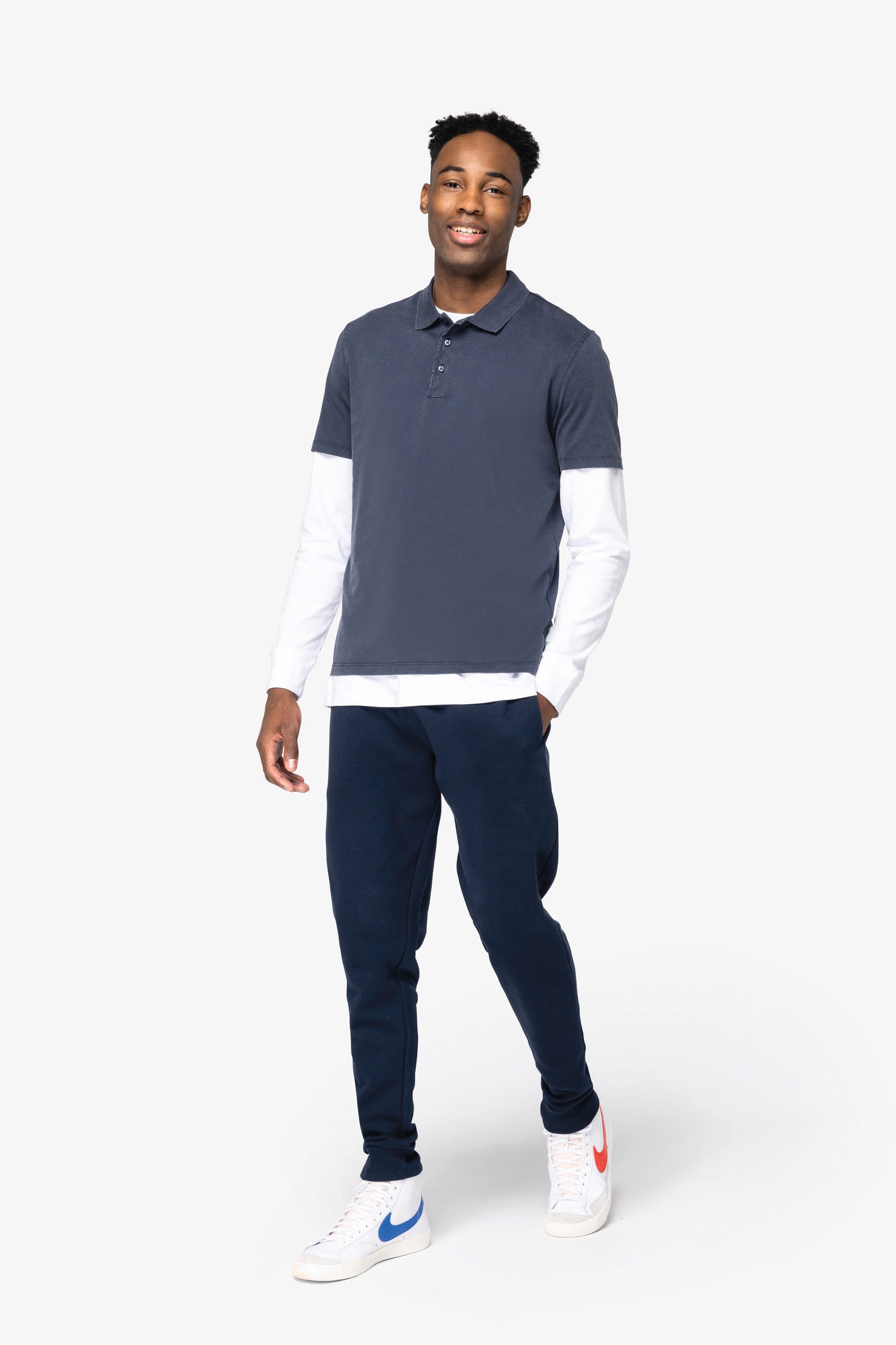 Umweltfreundliches ausgewaschenes Herren-Polohemd aus Jersey