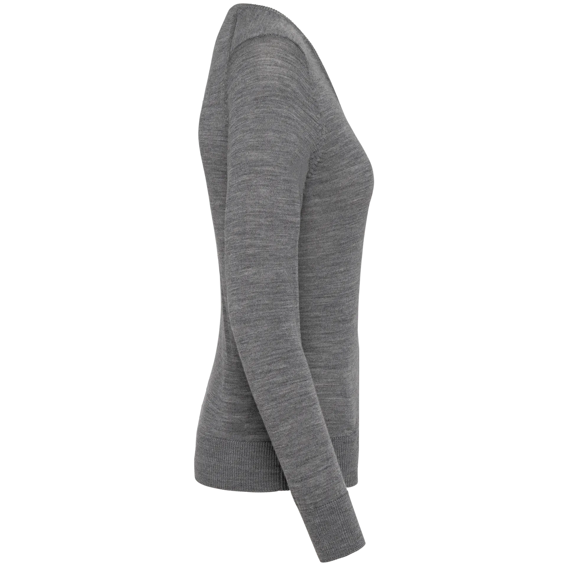 Merino-Damenpullover mit V-Ausschnitt