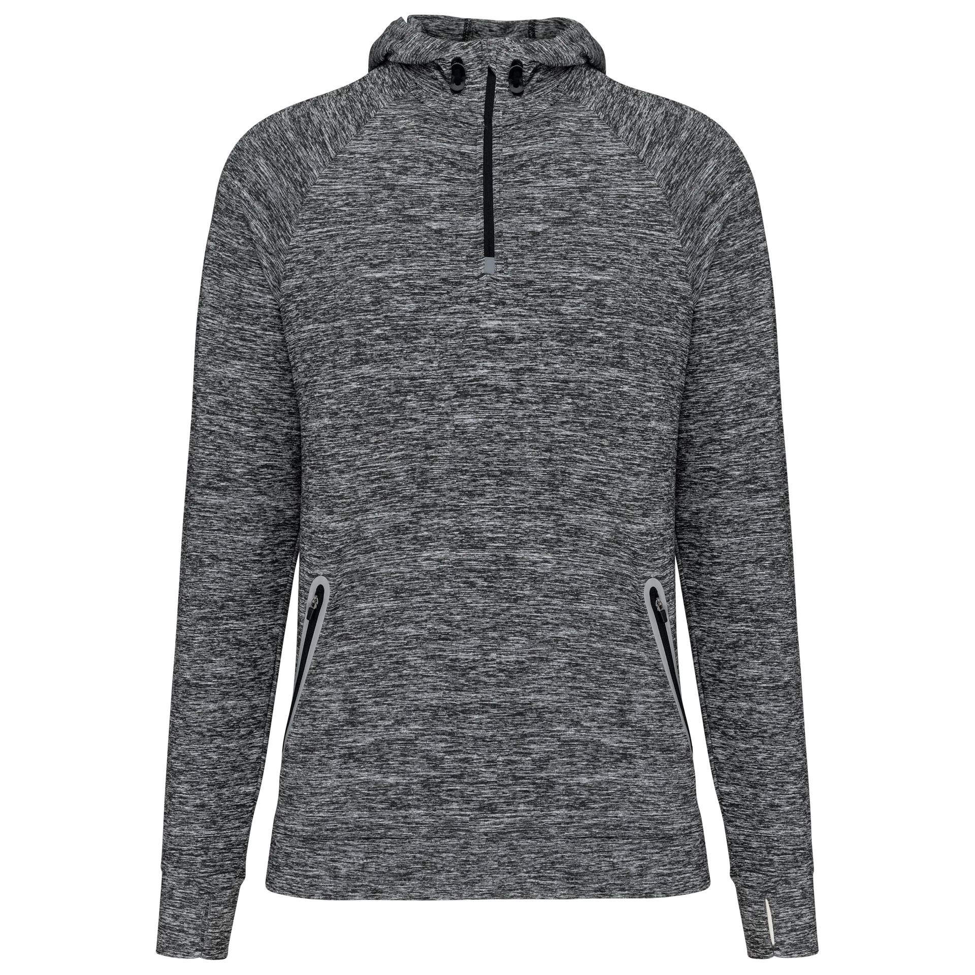 Kapuzen-Sweatshirt 1/4 Sport-Reißverschluss Unisex