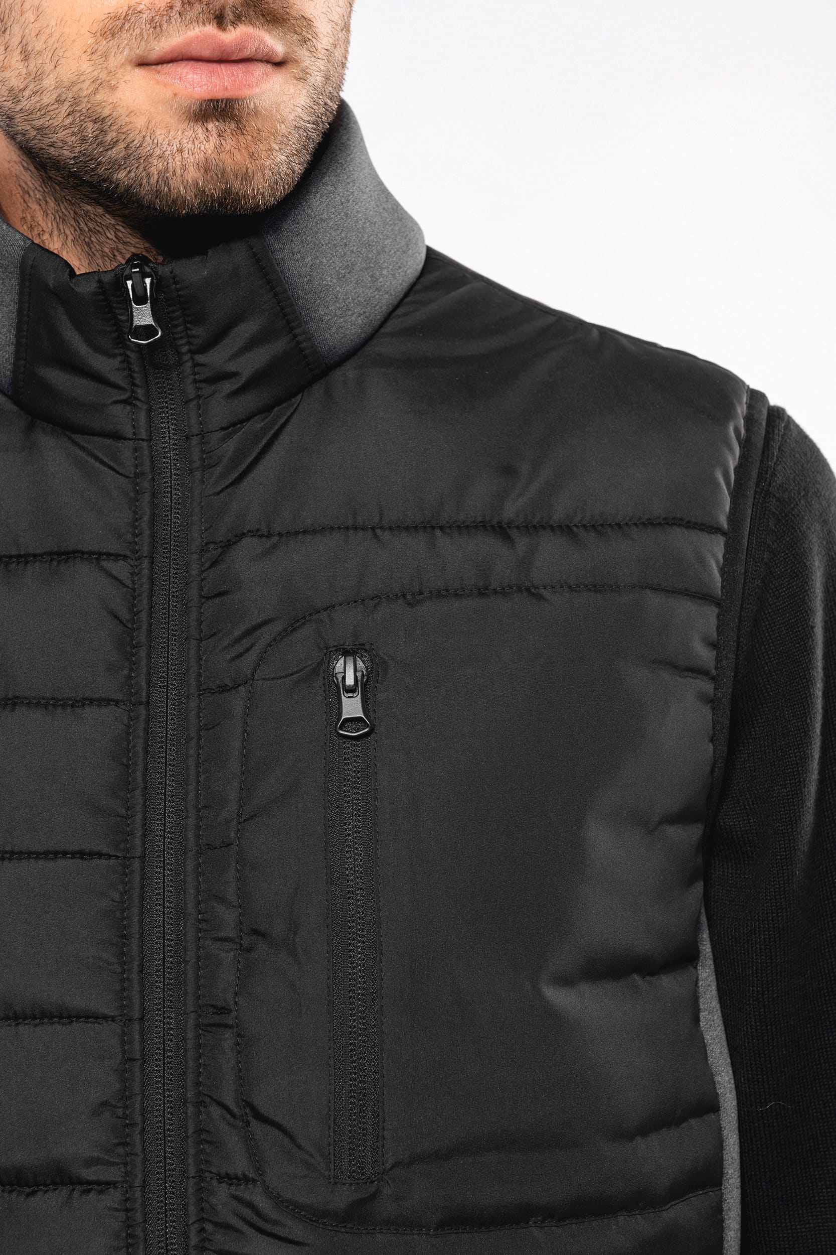 Bodywarmer aus zwei Materialien für Herren