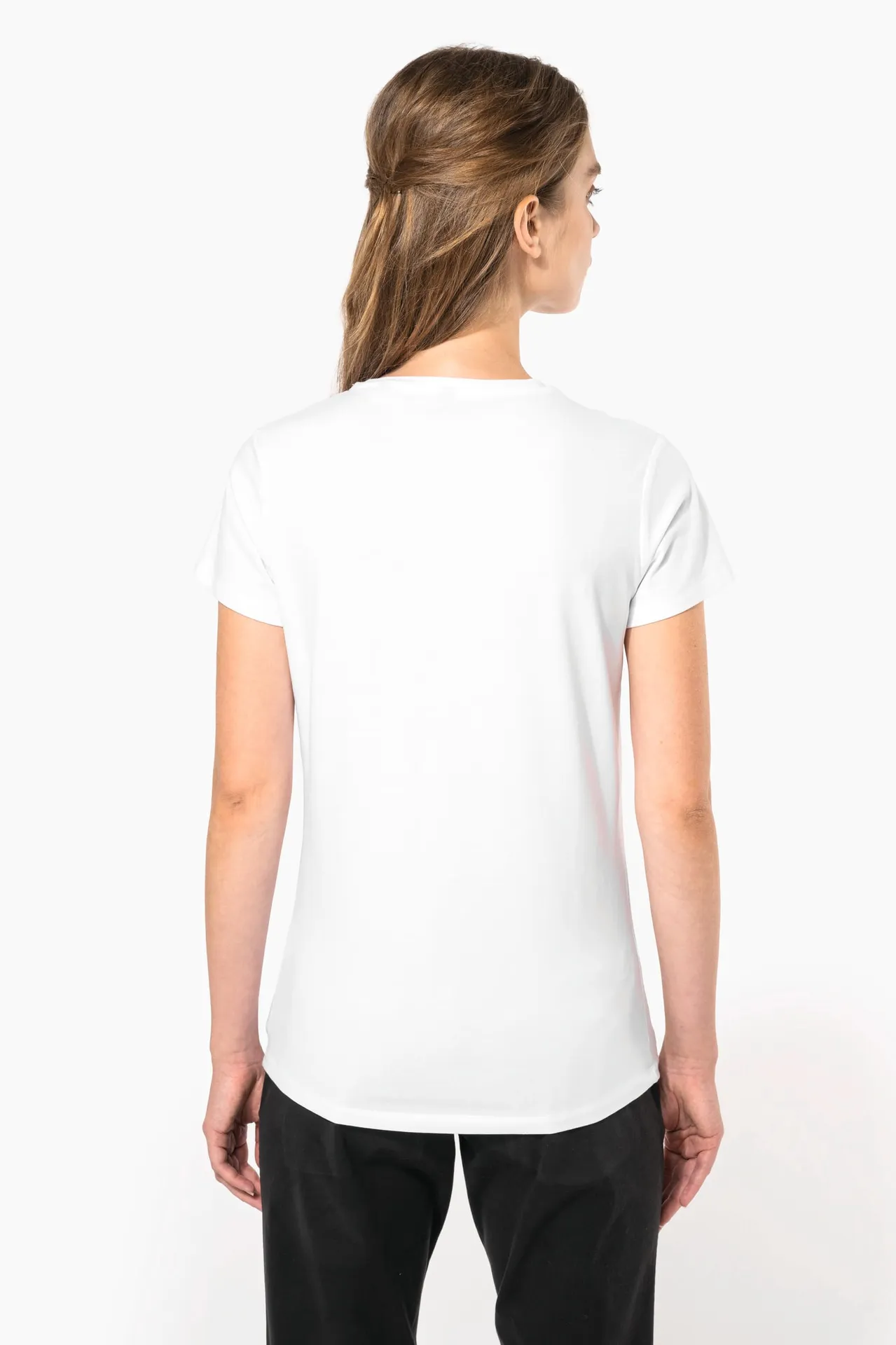 Kurzarm-Damen-T-Shirt mit V-Ausschnitt