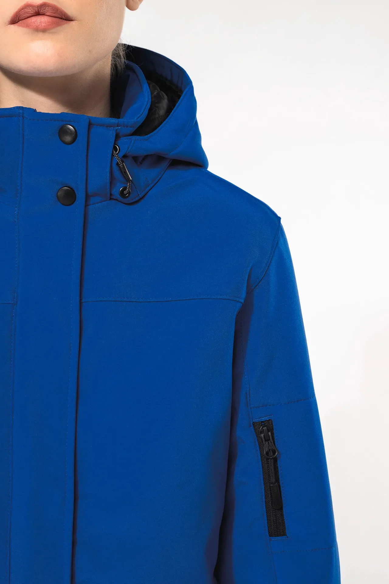 Damenparka Softshell wattiert mit Kapuze