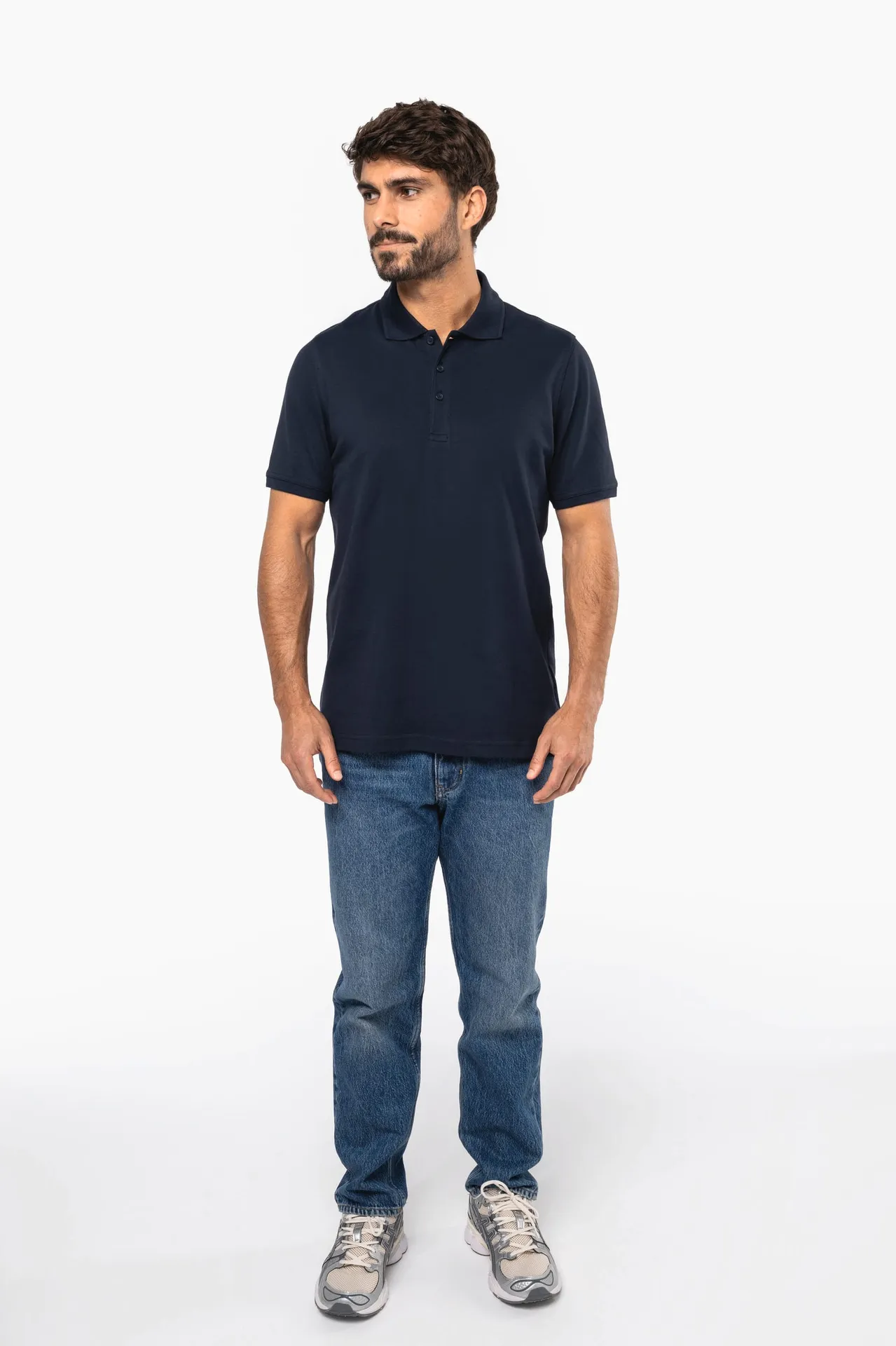 Kurzarm-Polohemd für Herren. Aus Baumwollpiqué