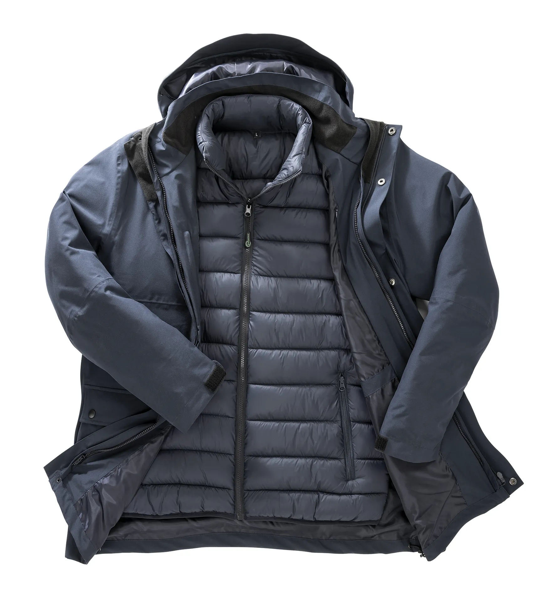 Ripstop-Steppjacke 3-in-1 aus Recyclingmaterial