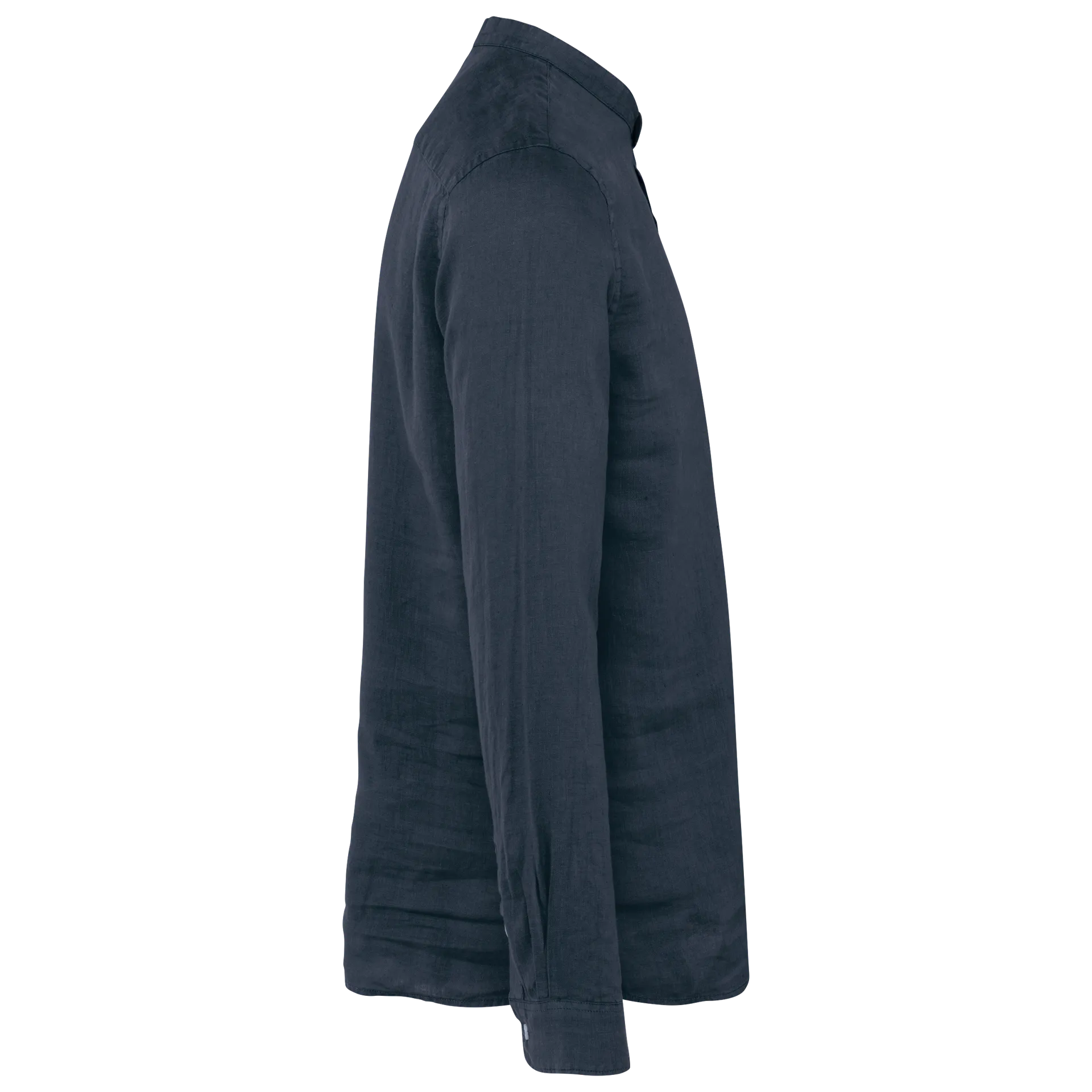 Ausgewaschenes Herren-Hemd aus Leinen mit Maokragen