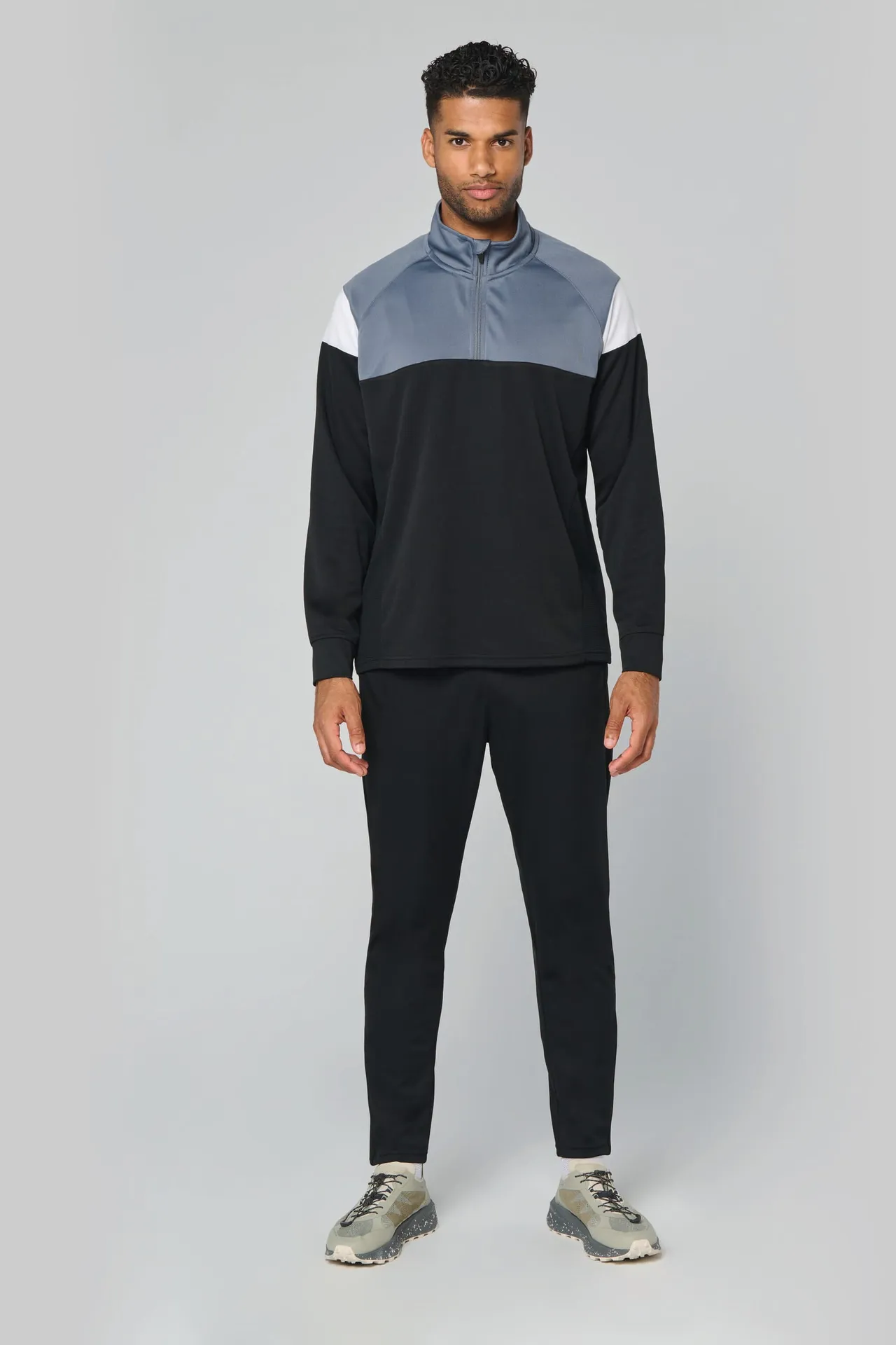 Unisex Trainings-Sweatshirt mit 1/4 Reißverschluss