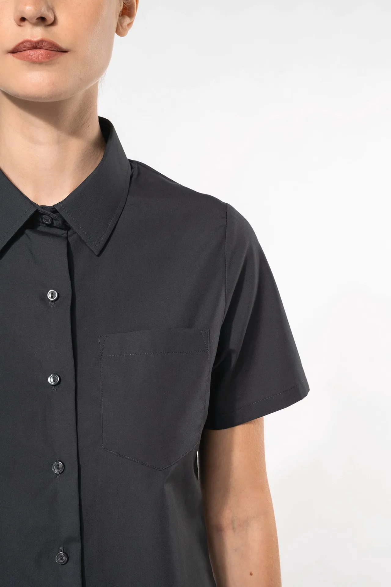 Damen Popelinebluse Kurzarm