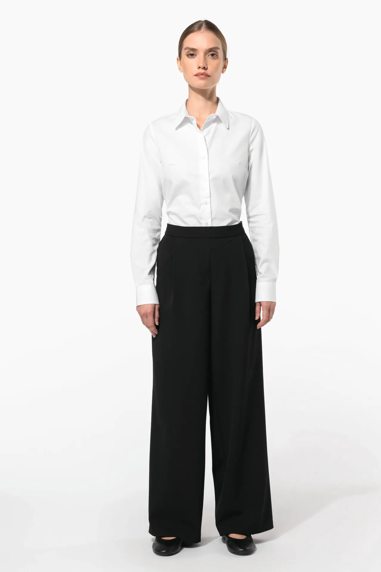 Langärmelige Popeline-Bluse