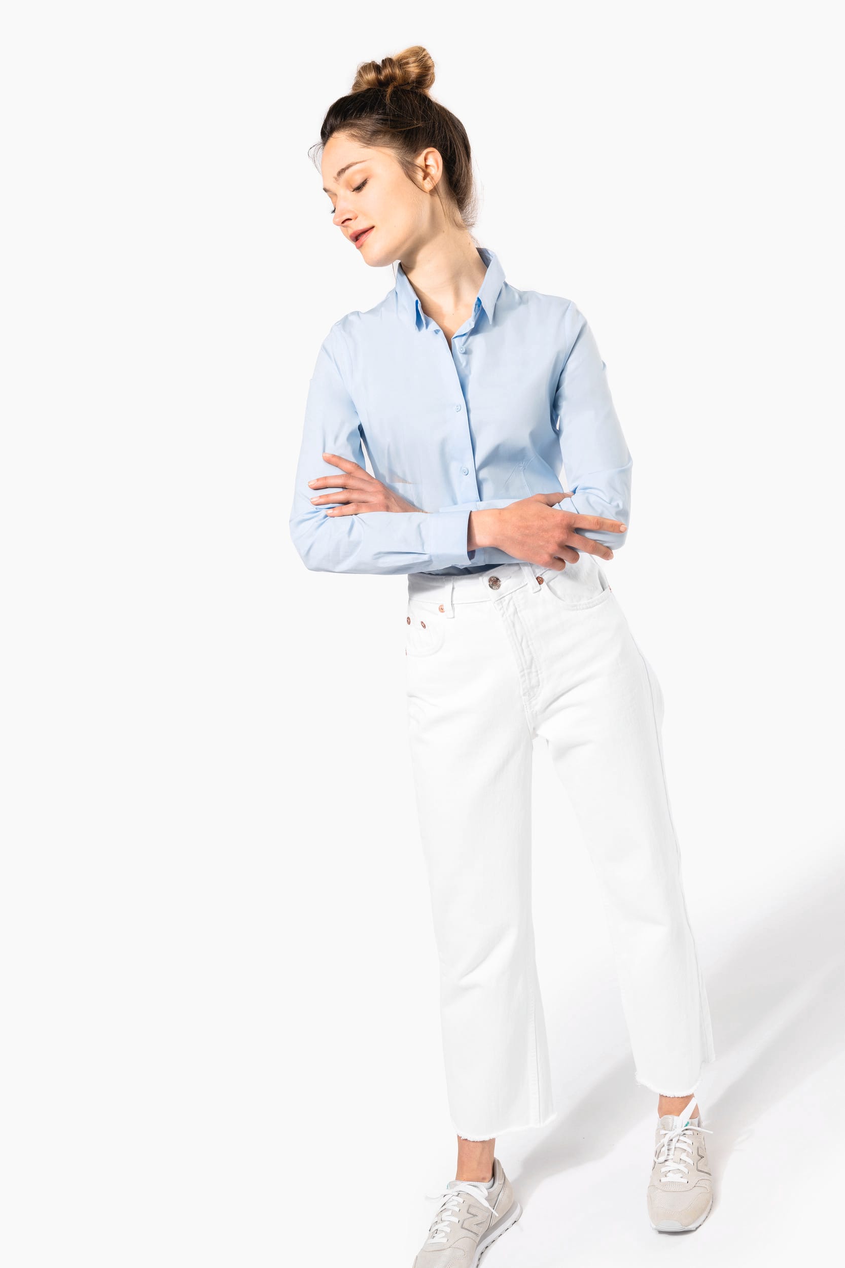 Damen Stretchbluse Langarm