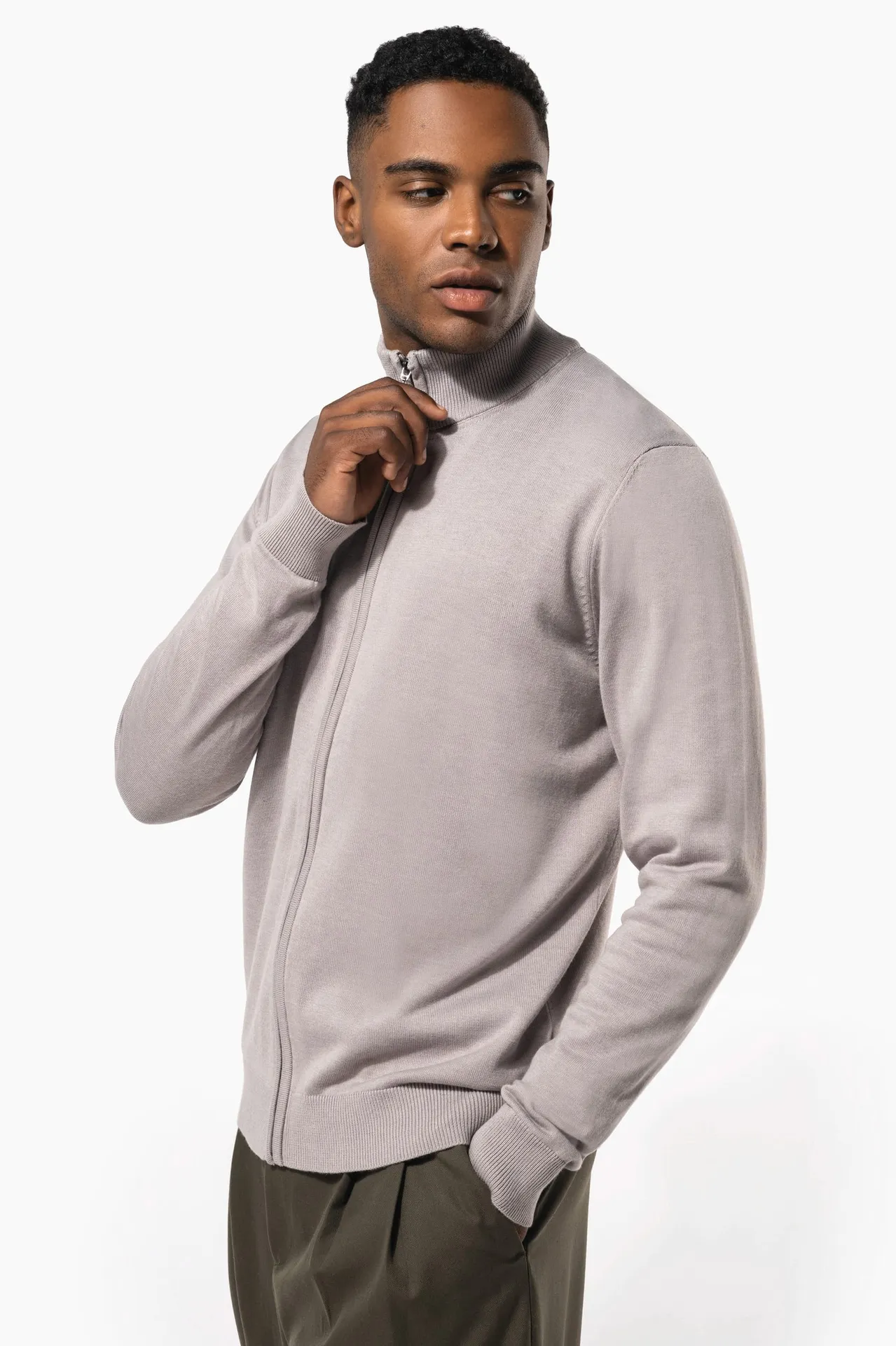 Herren Cardigan mit Reißverschluss