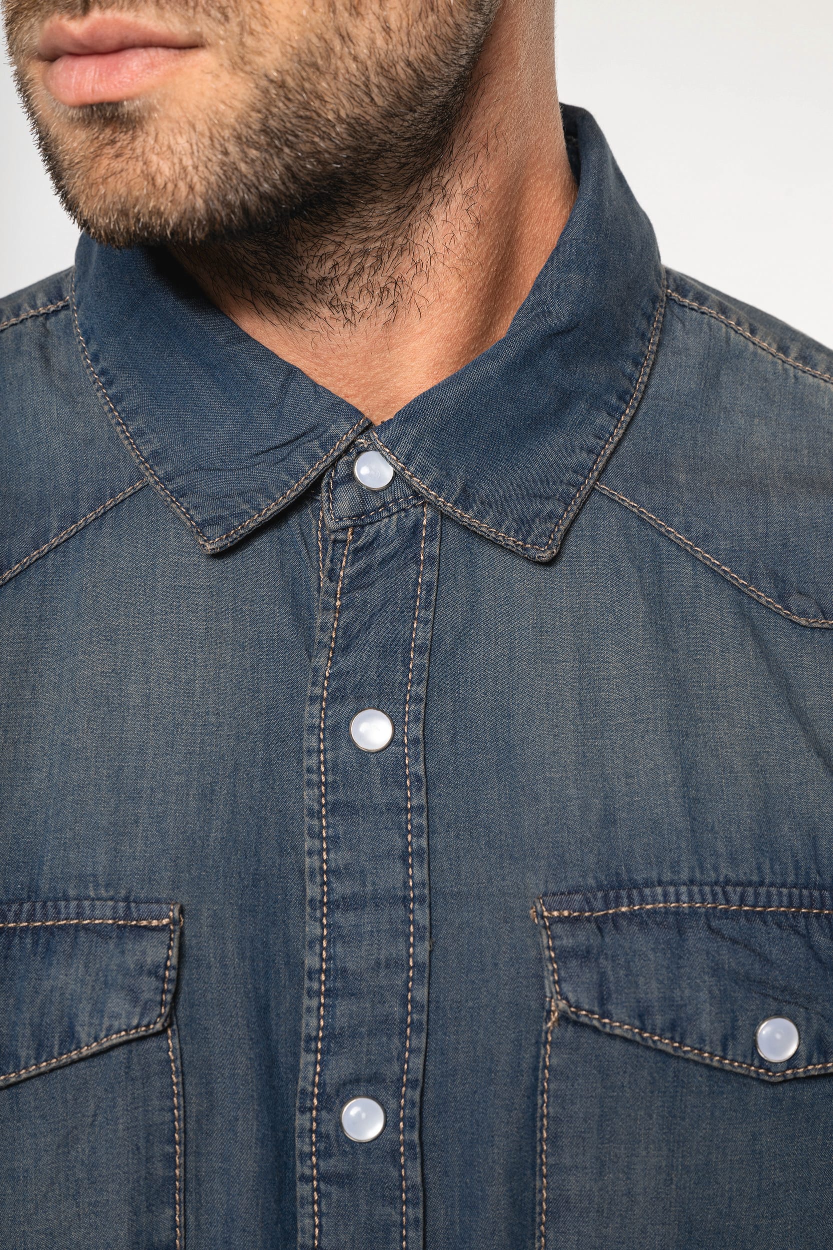 Herren denim-hemd langarm