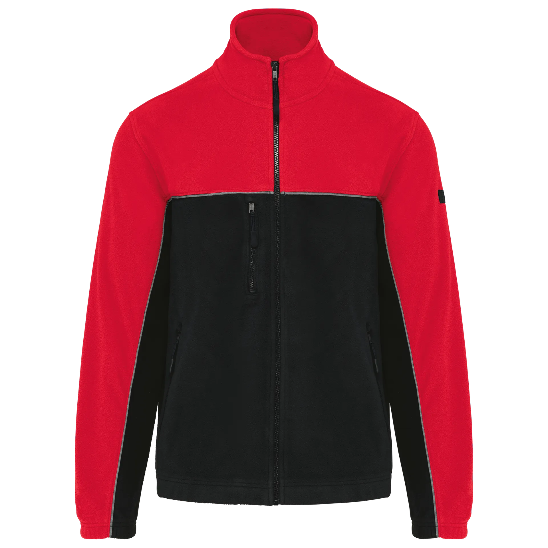 Zweifarbige, umweltfreundliche Unisex-Fleecejacke