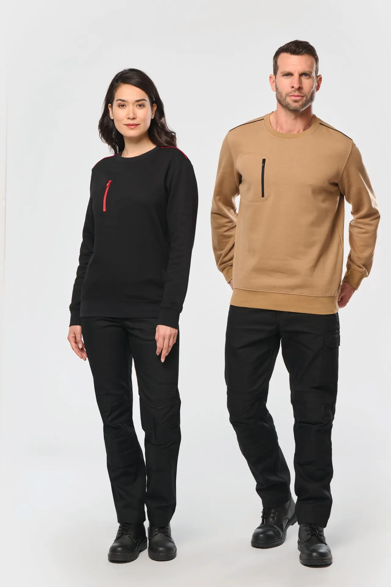Day To Day Unisex-Sweatshirt mit kontrastfarbener zip Tasche