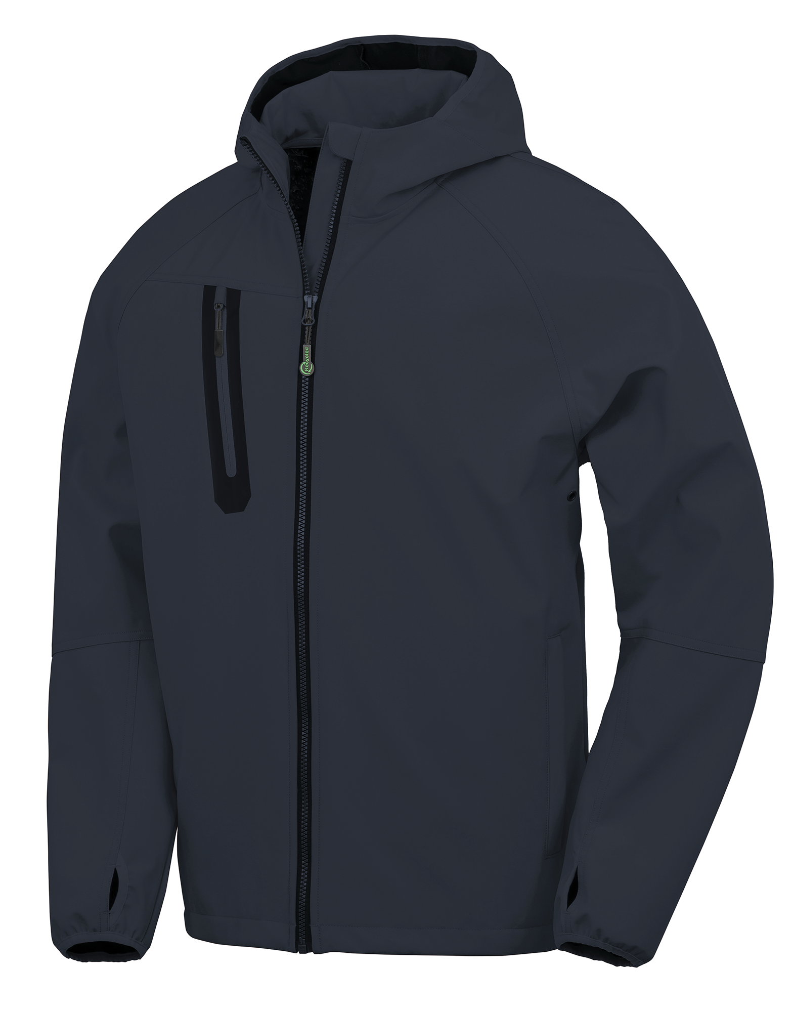 Recycelte 3-Lagen-Softshell-Jacke mit Kapuze, Unisex