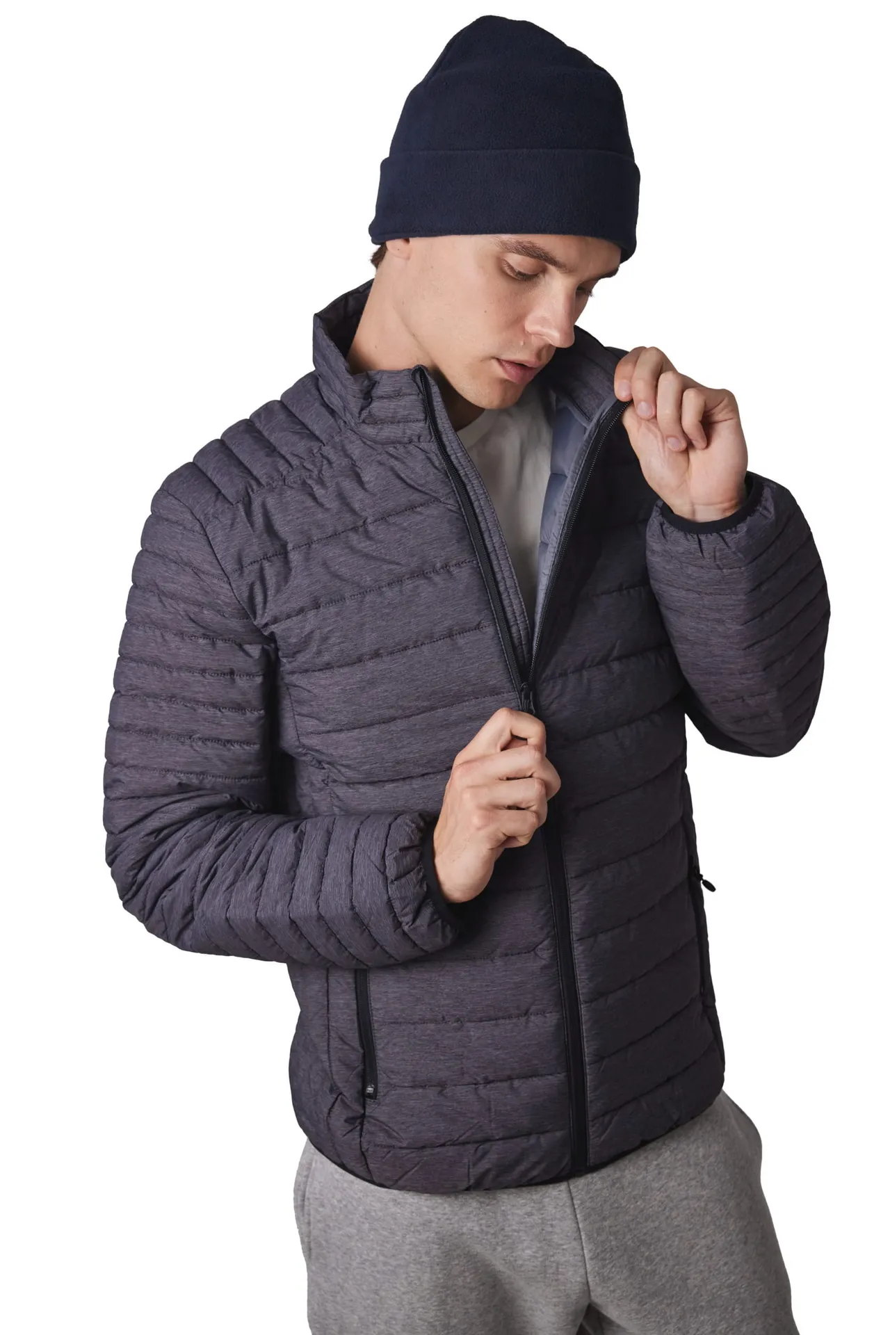 Recycelte Mütze aus Mikrofleece mit Umschlag