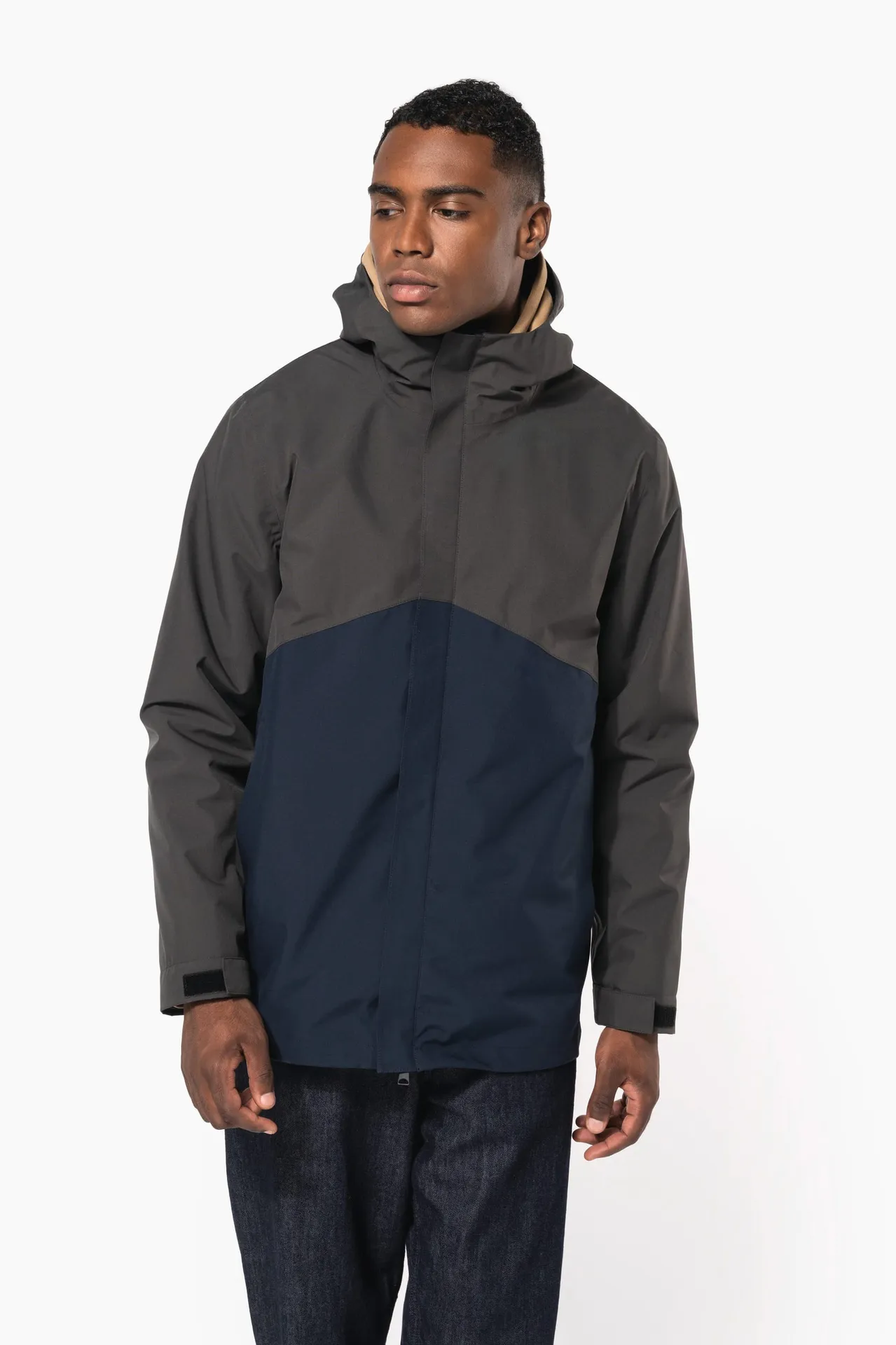 Wasserdichter 3-in-1-Unisex-Parka mit zweifarbiger Kapuze