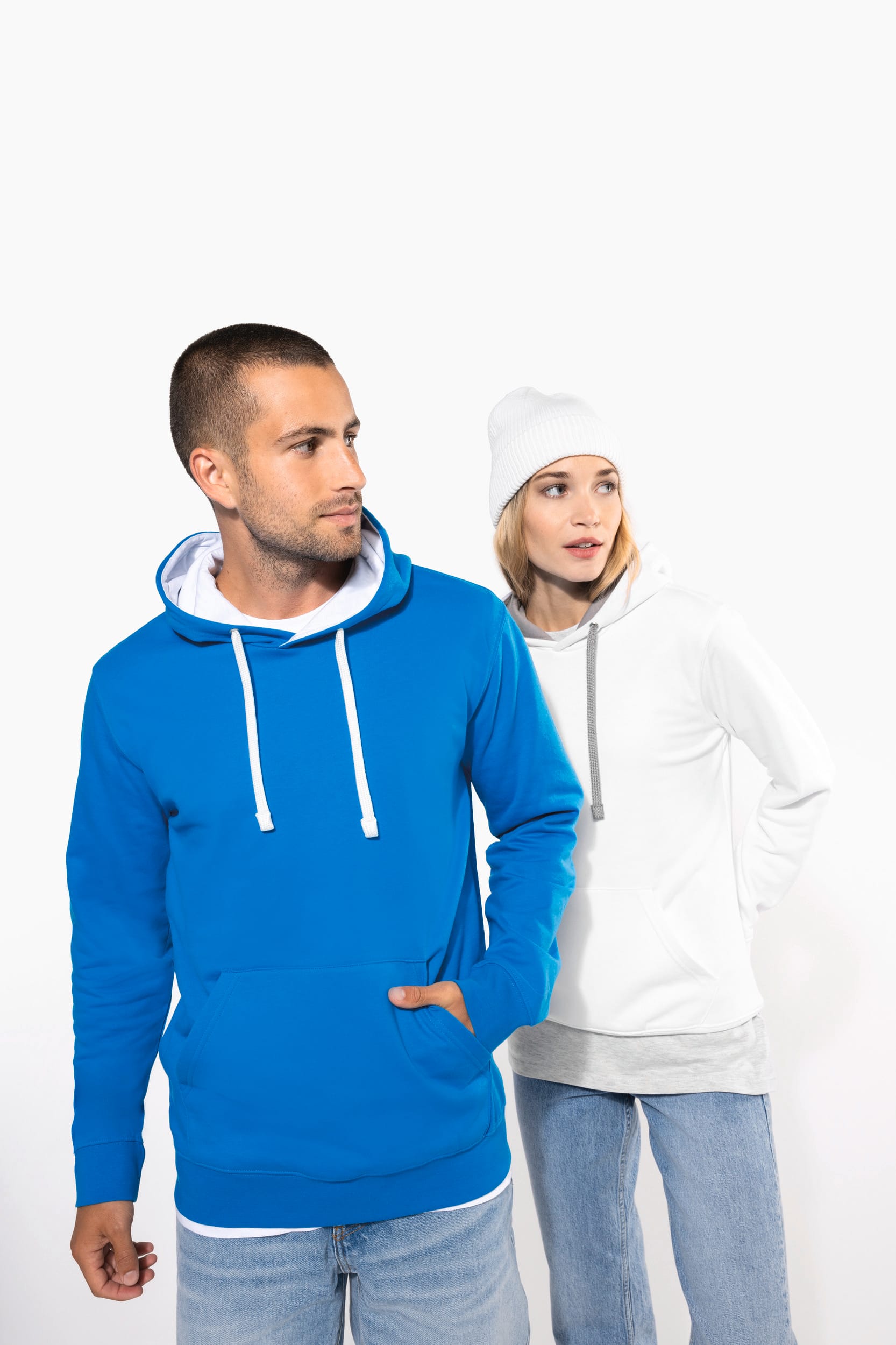 Damen-kapuzensweatshirt bicolor