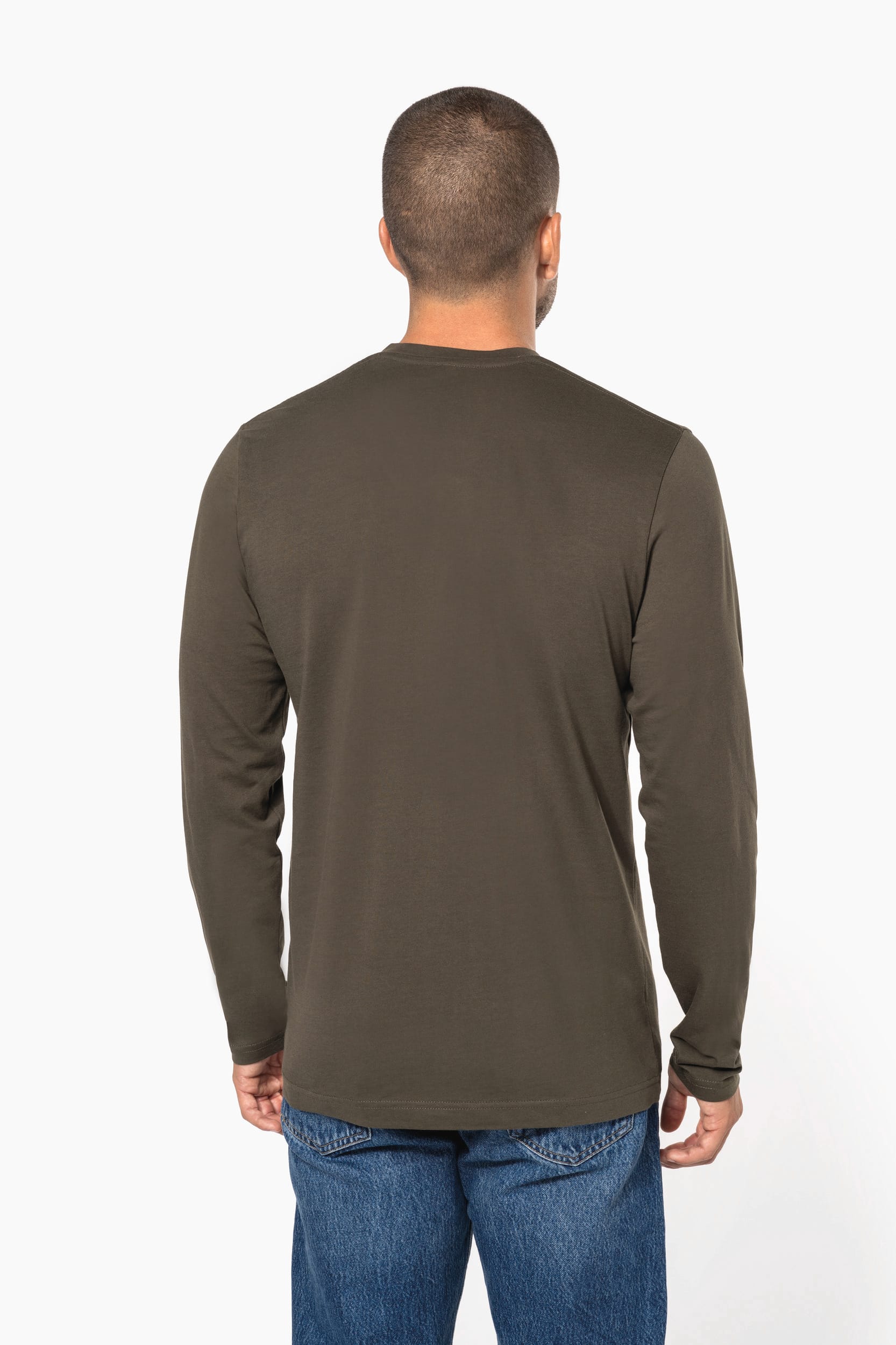 Men's long-sleeved V-neck T-shirt
