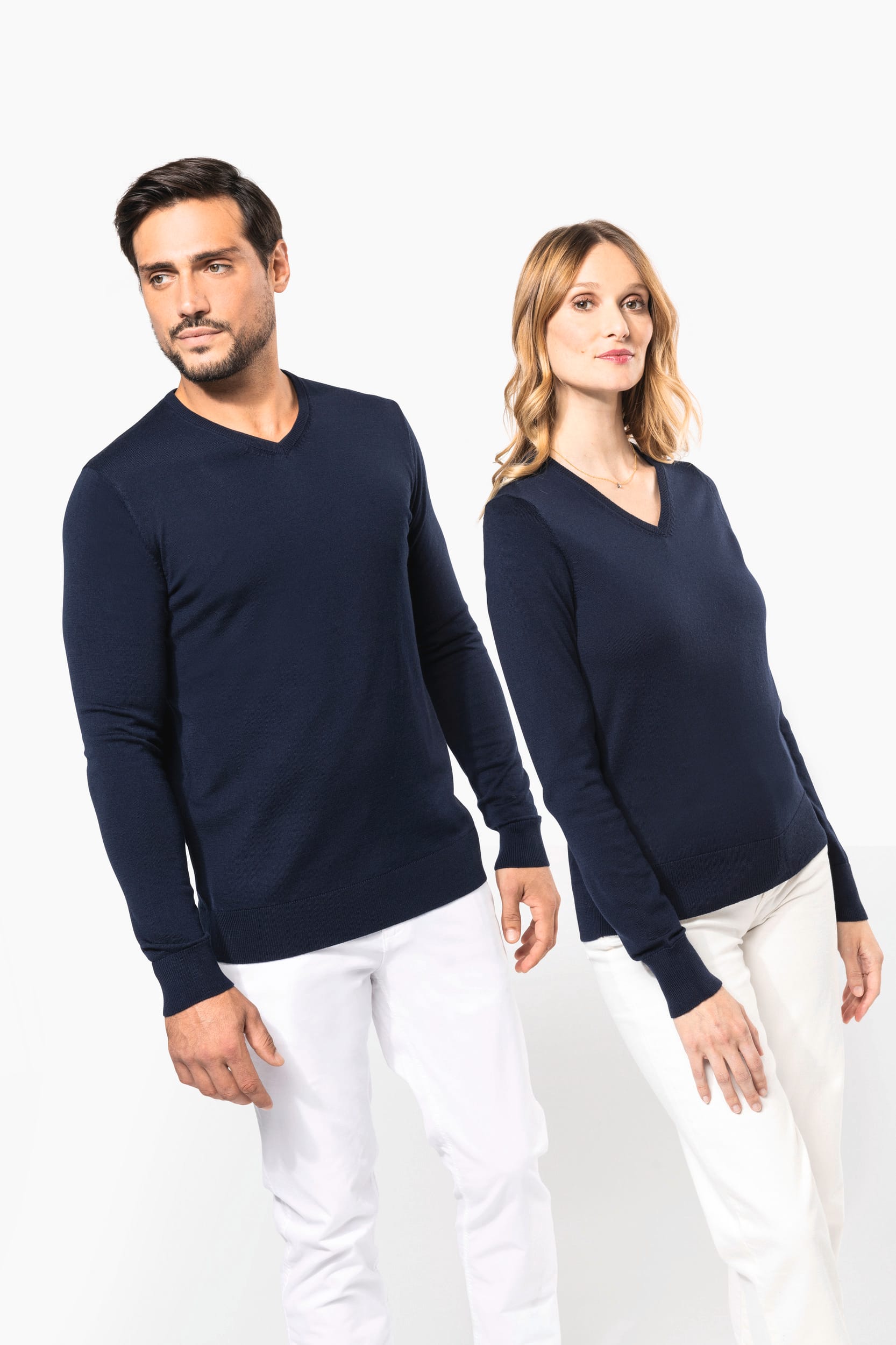 Merino-Herrenpullover mit V-Ausschnitt