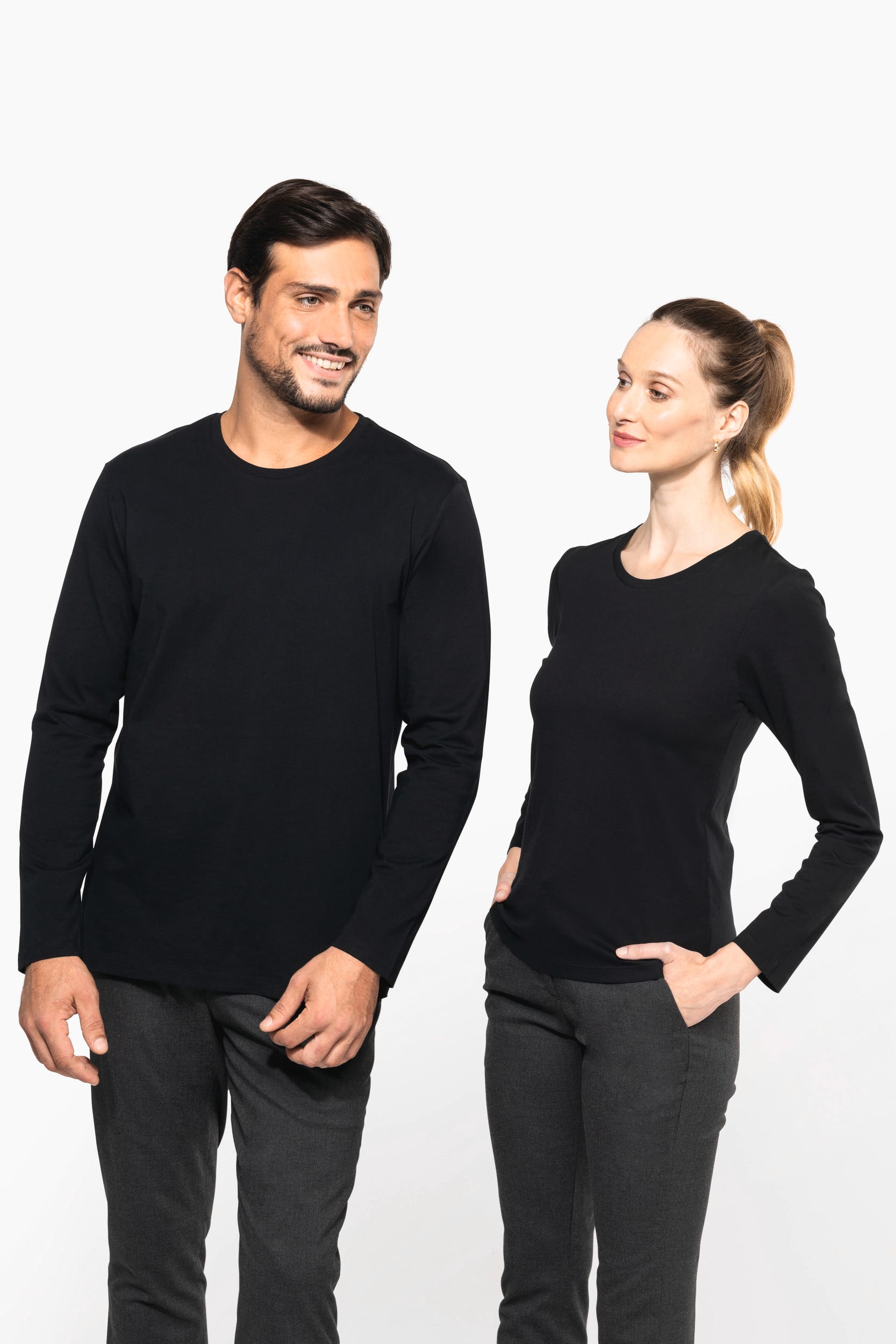 Supima® Damen-T-Shirt mit Rundhalsausschnitt und langen Ärmeln