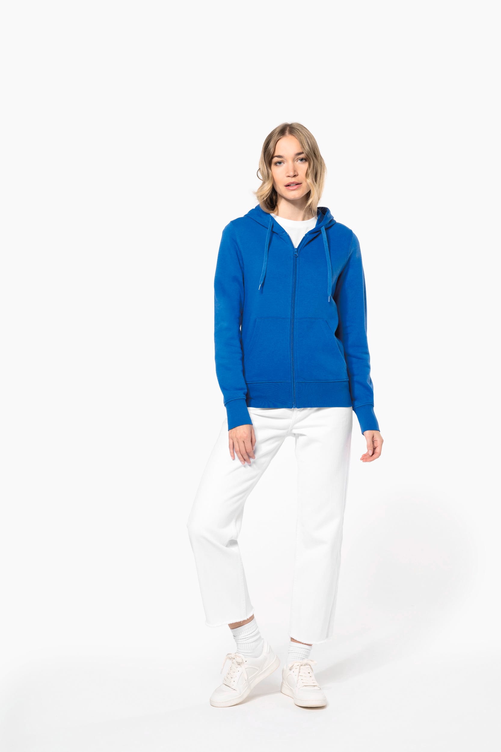Umweltfreundliches Kapuzensweatshirt mit Reißverschluss Damen