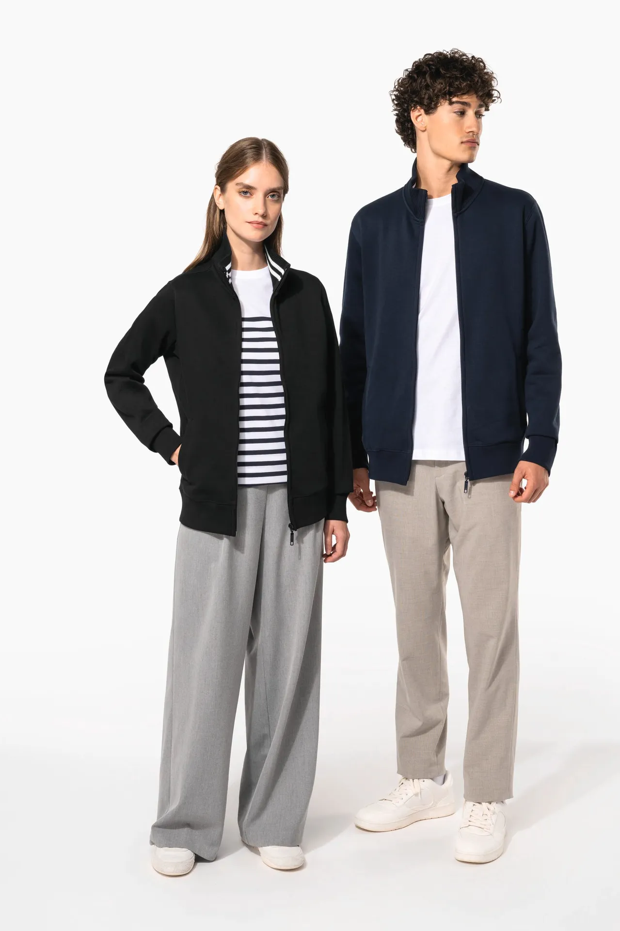 Herren Fleece-Sweater mit Reißverschluss