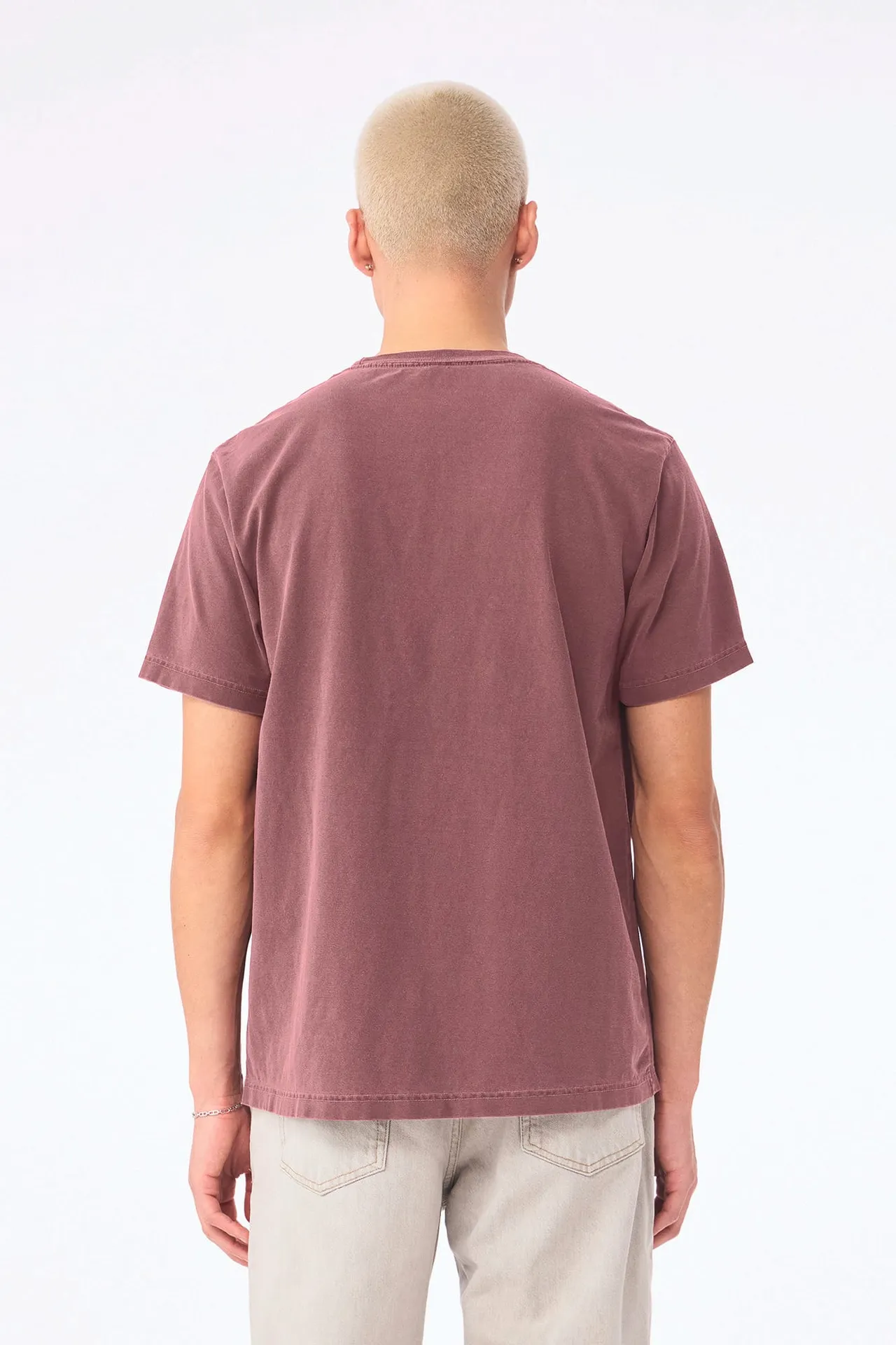 Unisex-T-Shirt aus dickem, verwaschenem Stoff