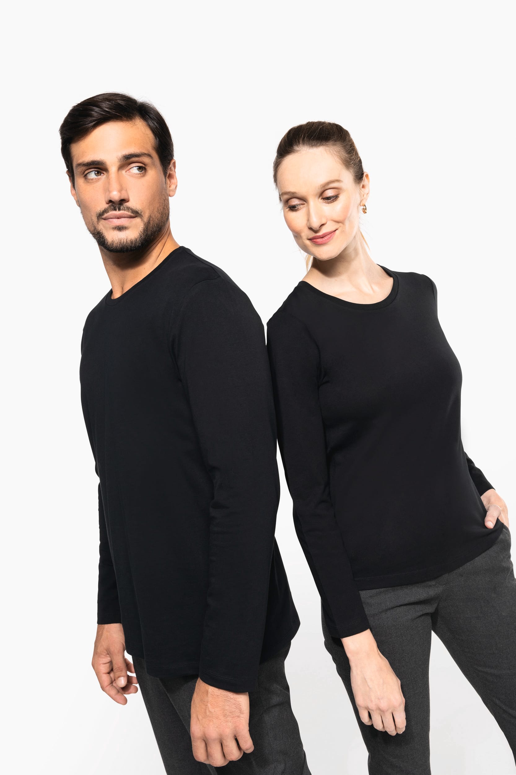 Supima® Damen-T-Shirt mit Rundhalsausschnitt und langen Ärmeln