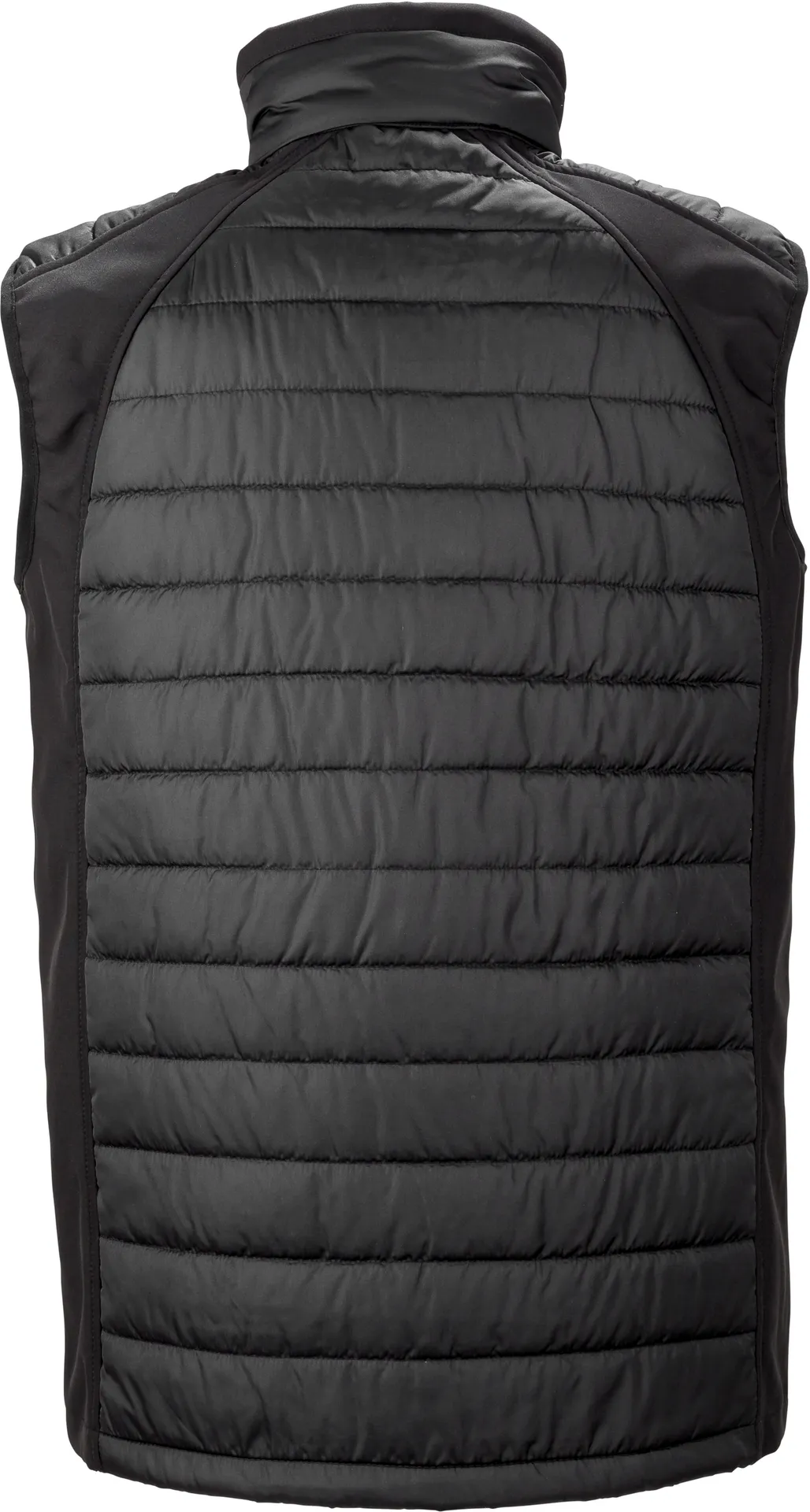 Black compass padded soft shell gilet