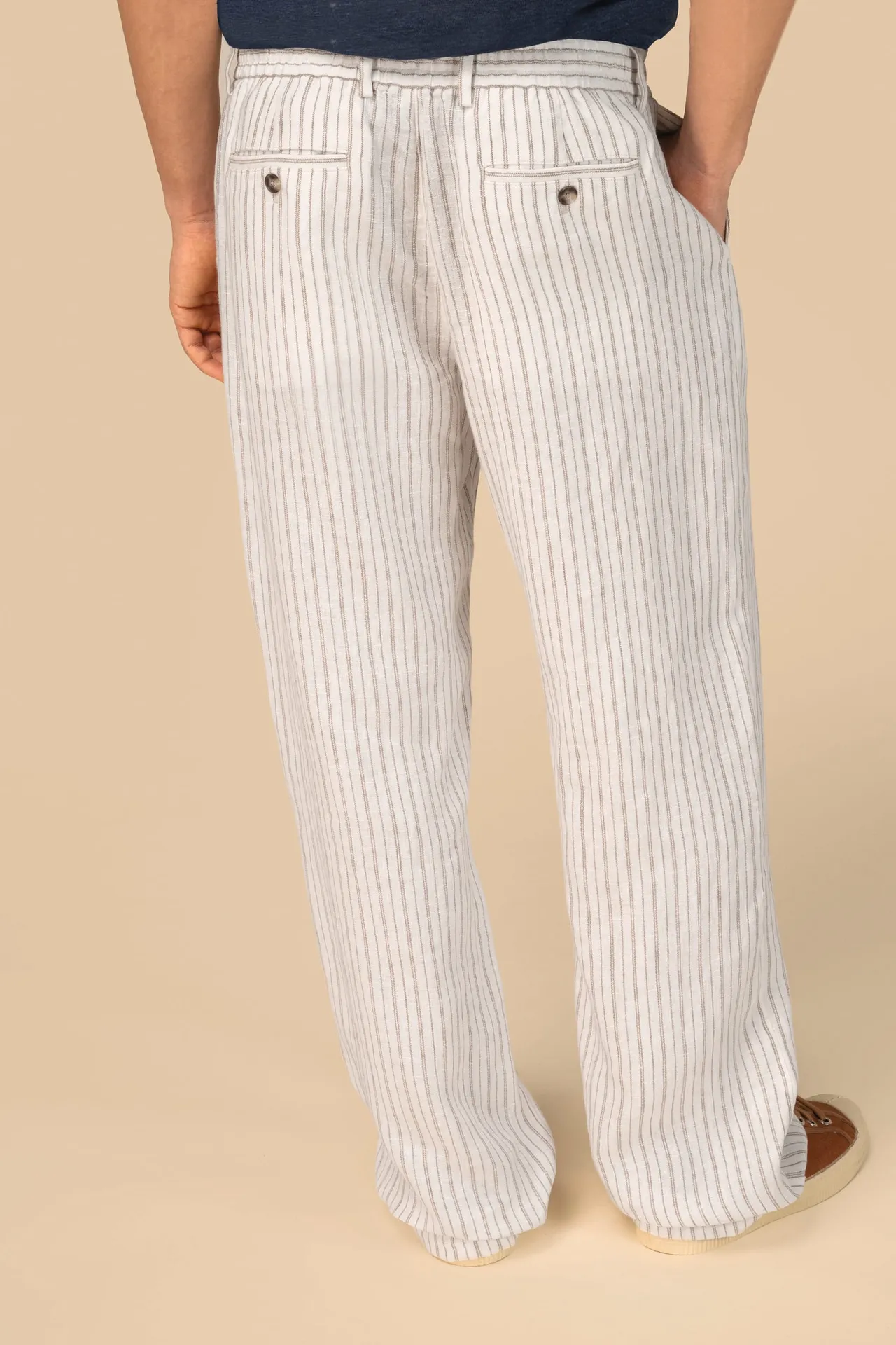 Gestreifte Leinenhose für Herren