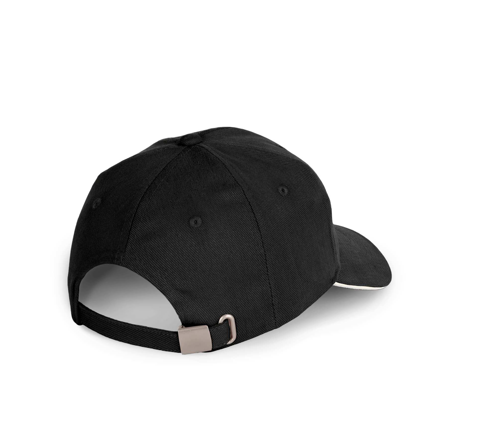 6-Panel-Kappe aus biologischer Baumwolle mit Kontrast-Sandwichschirm