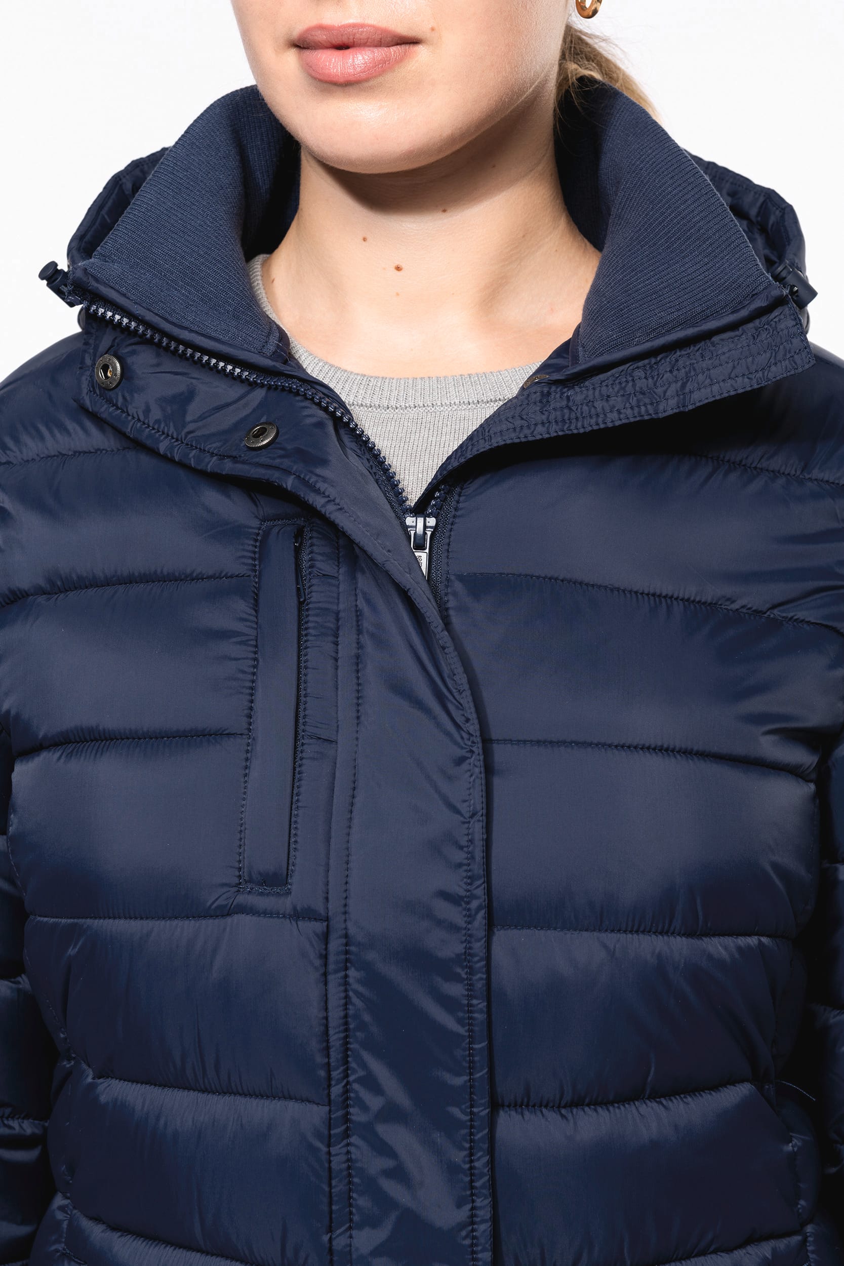 Leichter Damen-Daunenparka mit Kapuze