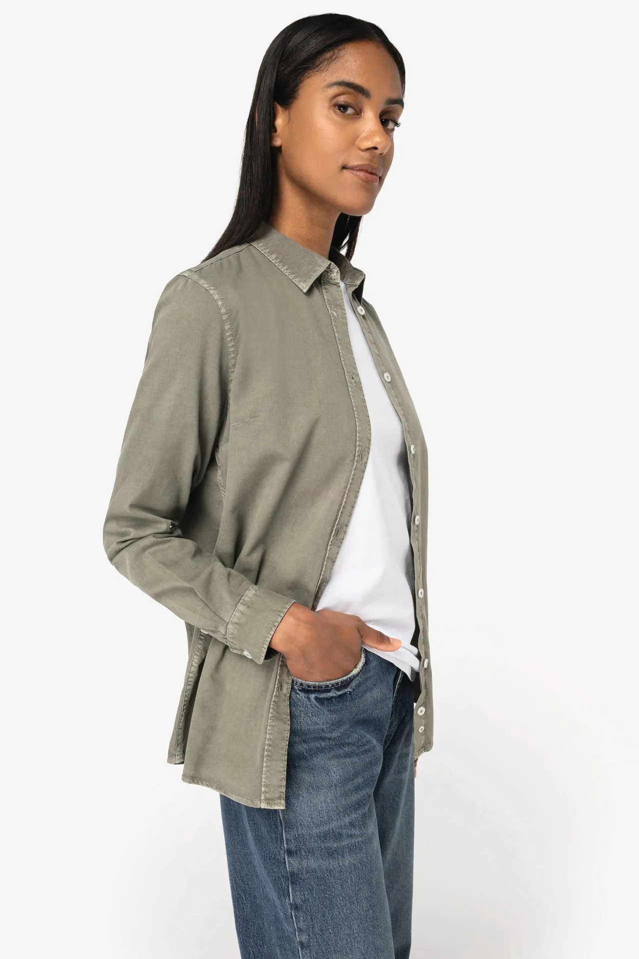 Umweltfreundliches Ausgewaschene Bluse