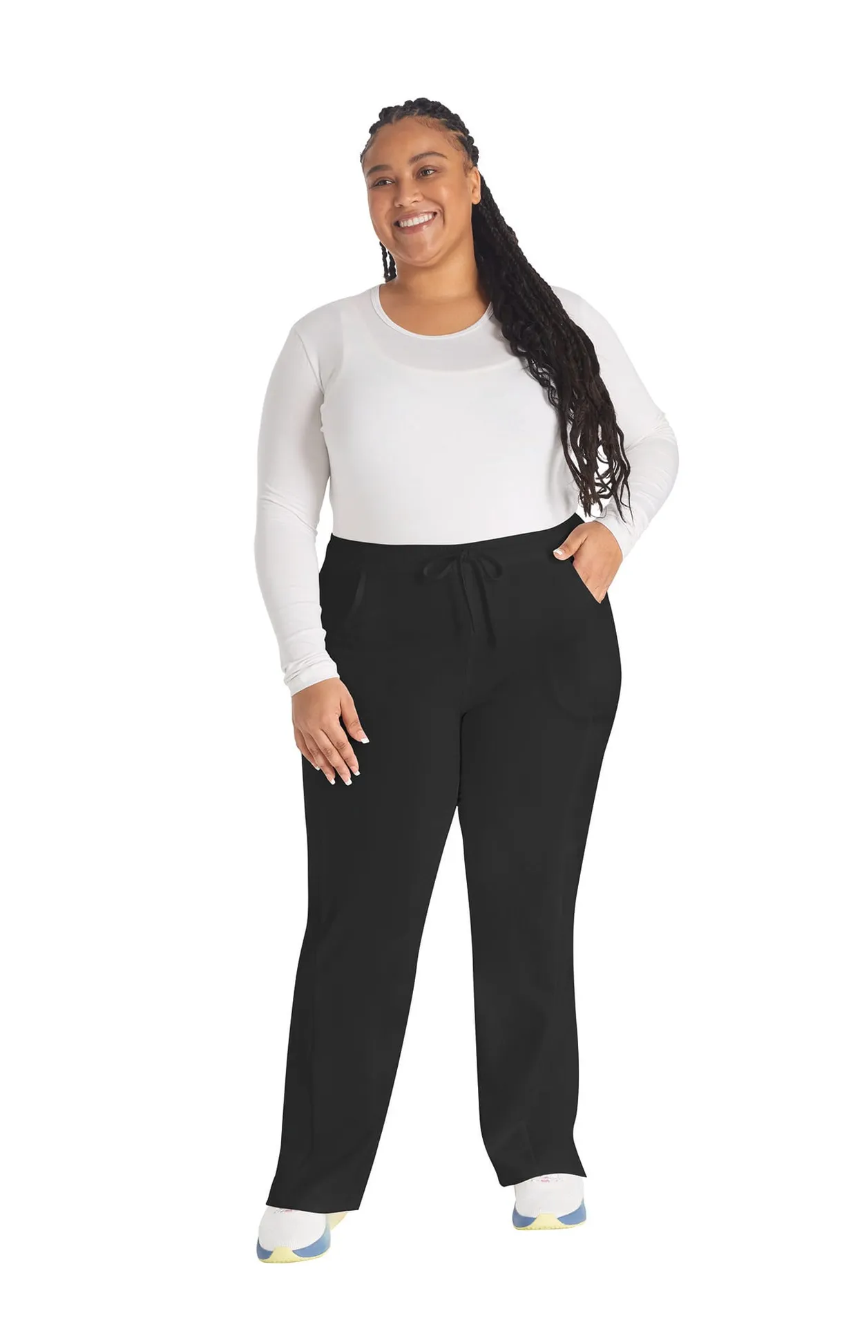 Damenhose mit mittlerem Bund und Kordelzug