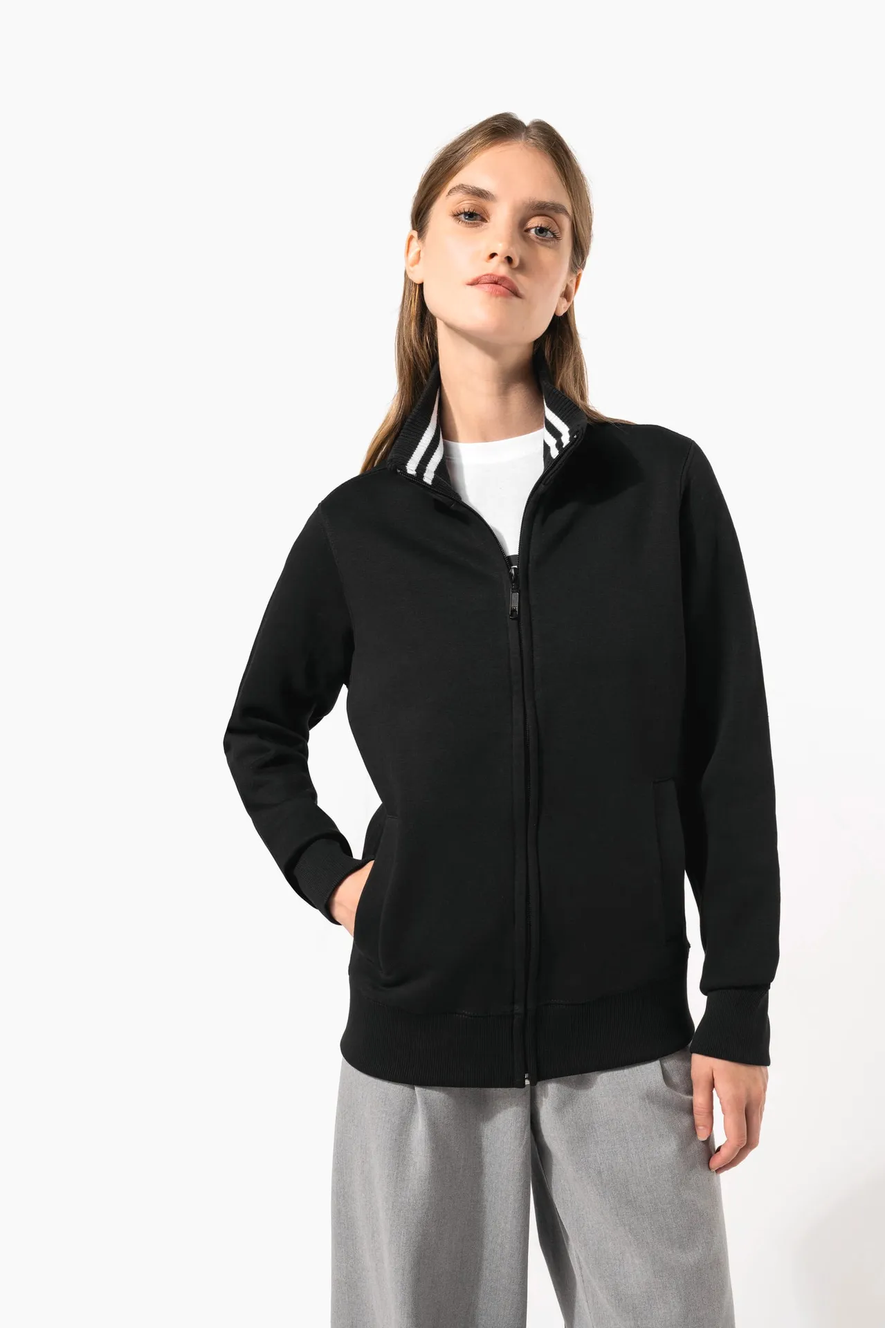 Damen Fleece-Sweater mit Zip