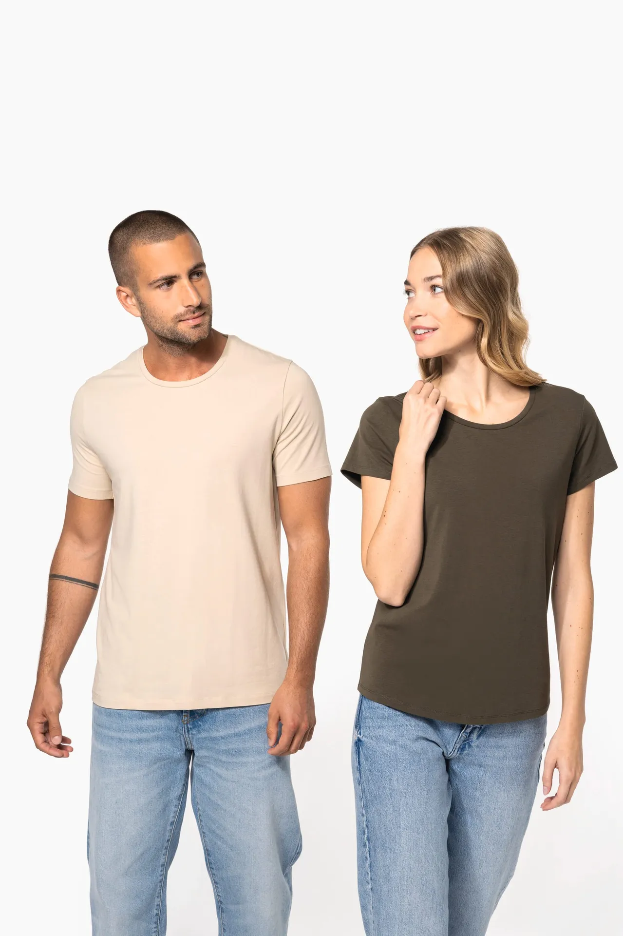 Kurzarm-Damen-T-Shirt mit Rundhalsausschnitt